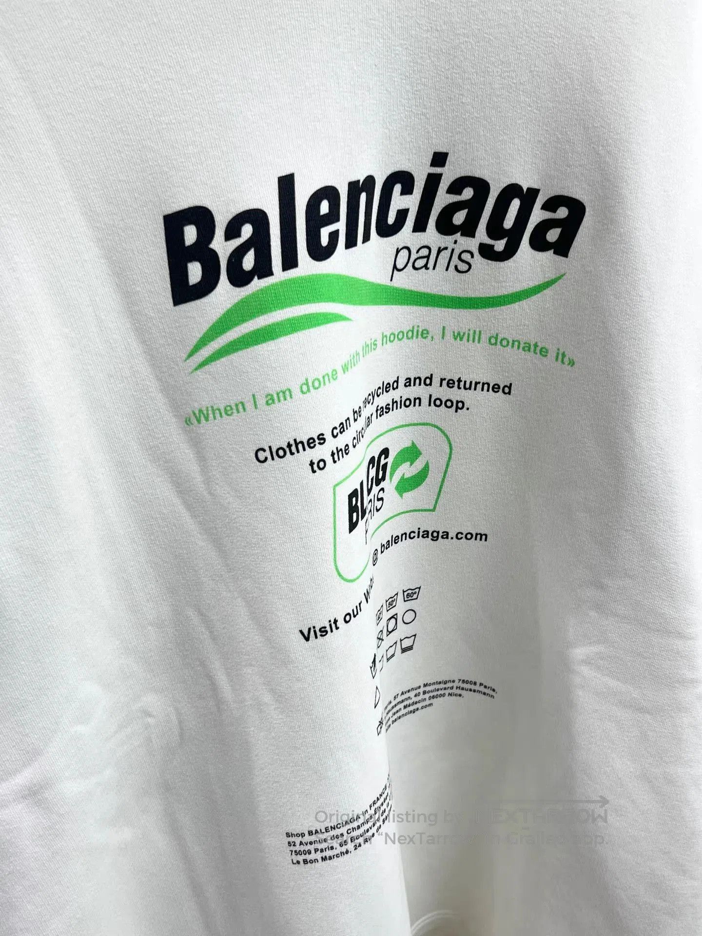 Balenciaga White Oversized Graphic Print Hoodie. Size US S / EU 44-46 / 1 - 3 Thumbnail