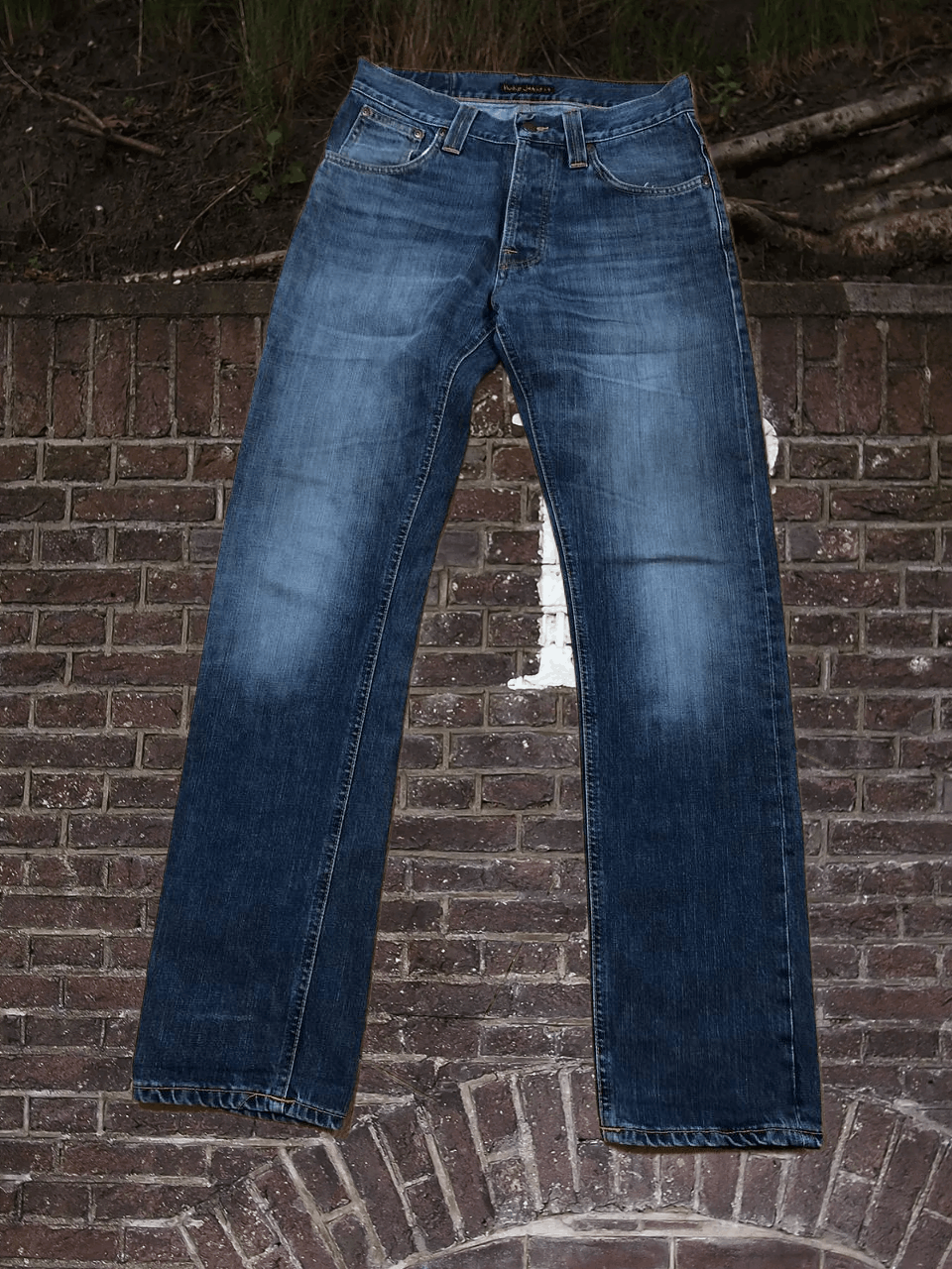 Nudie Jeans NUDIE STEADY EDDIE Blue Wash Denim Straight Jeans Size US 30 / EU 46 - 1 Thumbnail