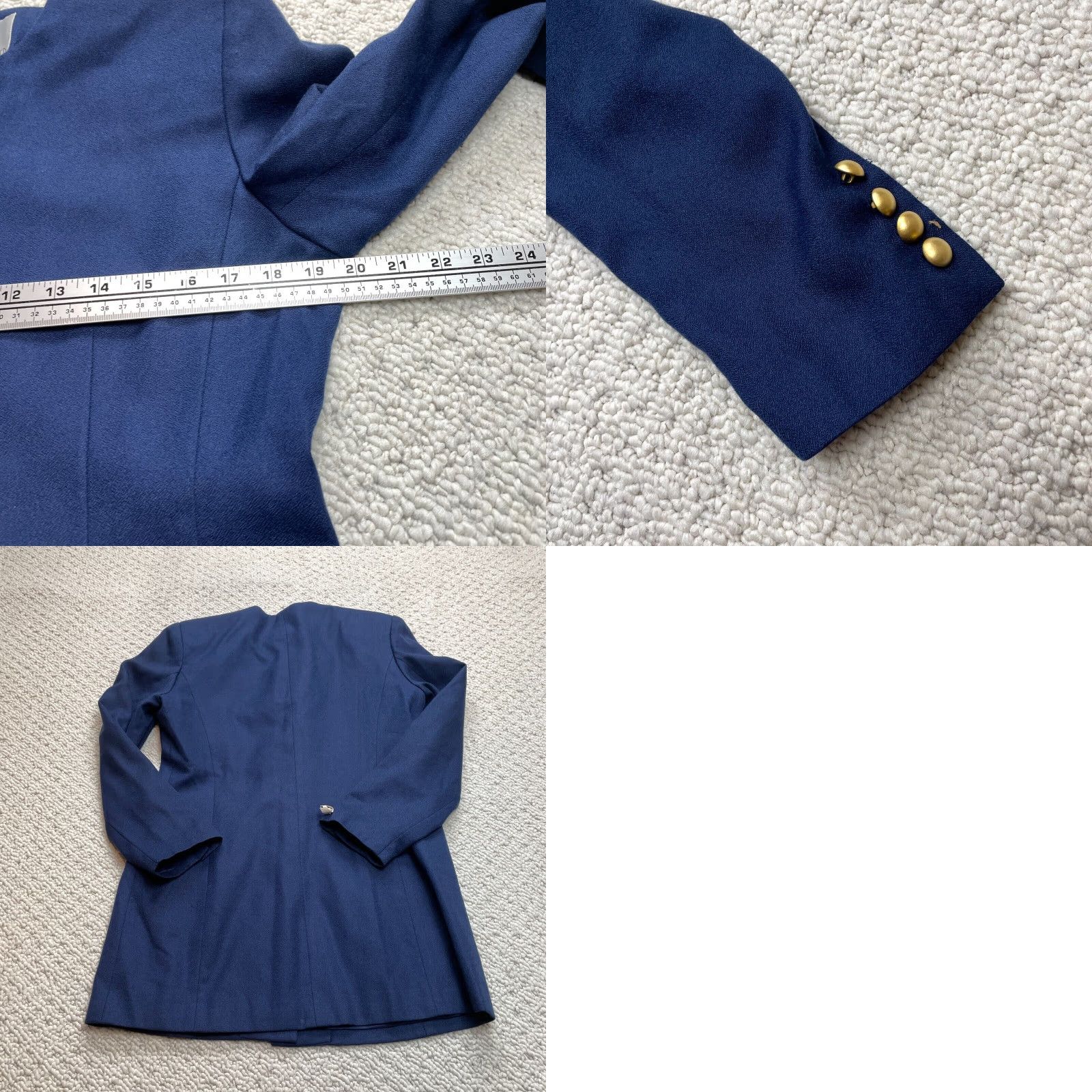 Vintage VINTAGE LTD HBS Jacket Womens 10 Blue Mid Length Long Sleeve Button Pocketed Pockets Size L / US 10 / IT 46 - 8 Thumbnail