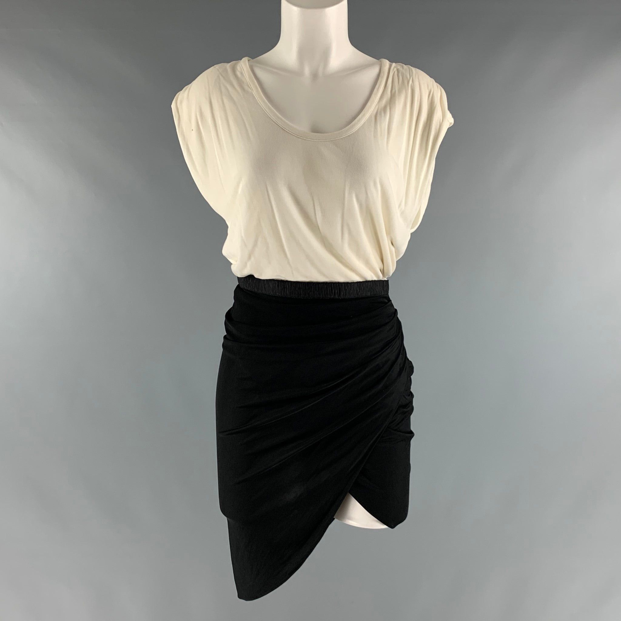 image of Alexander Wang White Black Sleeveless Dress, Women's (Size Small)