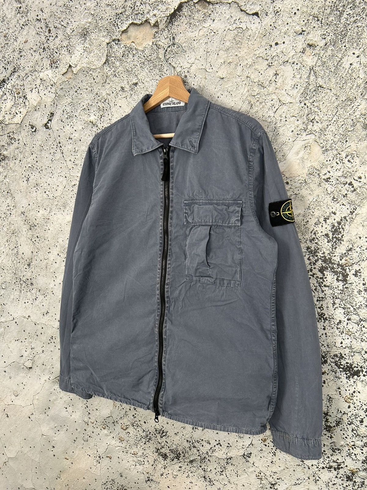 Designer × Stone Island Stone Island Blue Overshirt Light Jacket Vintage Designer Size US M / EU 48-50 / 2 - 2 Thumbnail