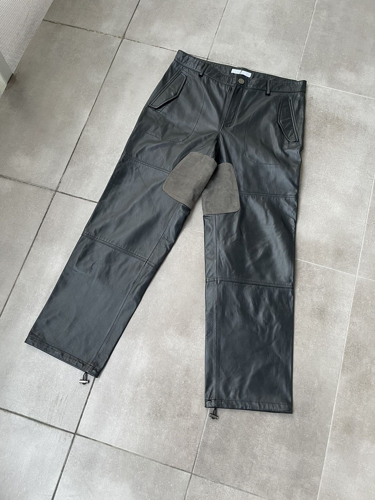 Leather !DS! SS23 Studio ID Suede Patch Leather Moto Trousers Size US 34 / EU 50 - 10 Thumbnail