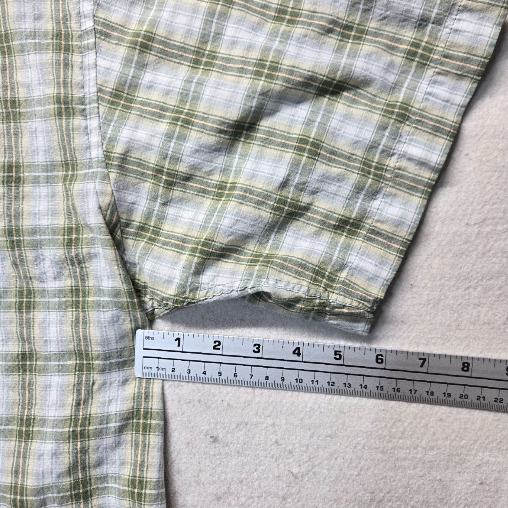 Vintage Saddlebred Shirt Button-Up Short Sleeve Men L Green Plaid Classic Fit A80 Buttons Pocket Logo Vintage: No Size US 33 - 5 Thumbnail