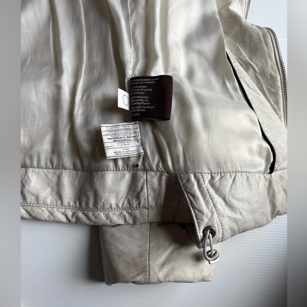 Danier Danier cream Leather Down-Filled Puffer Jacket Size M / US 6-8 / IT 42-44 - 3 Thumbnail