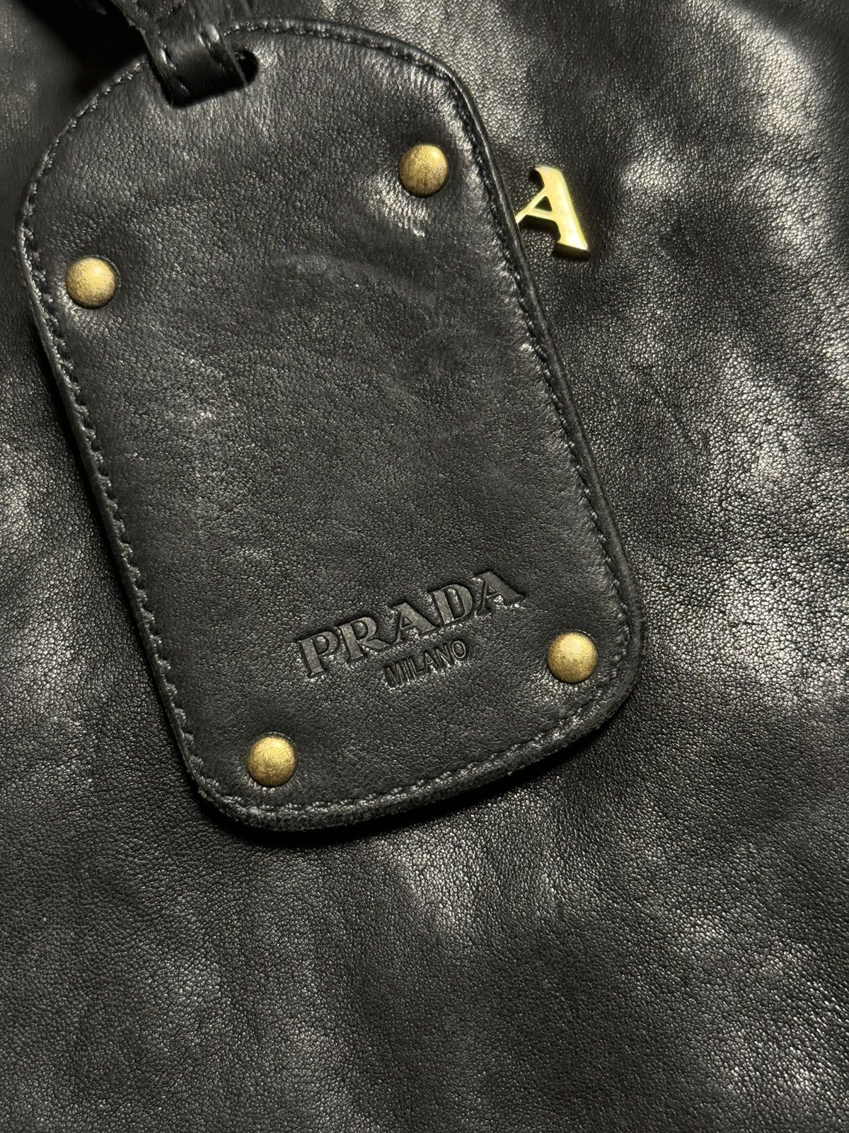 Prada PRADA Nappa Studded Aviator Shopping Tote Size ONE SIZE - 14 Thumbnail