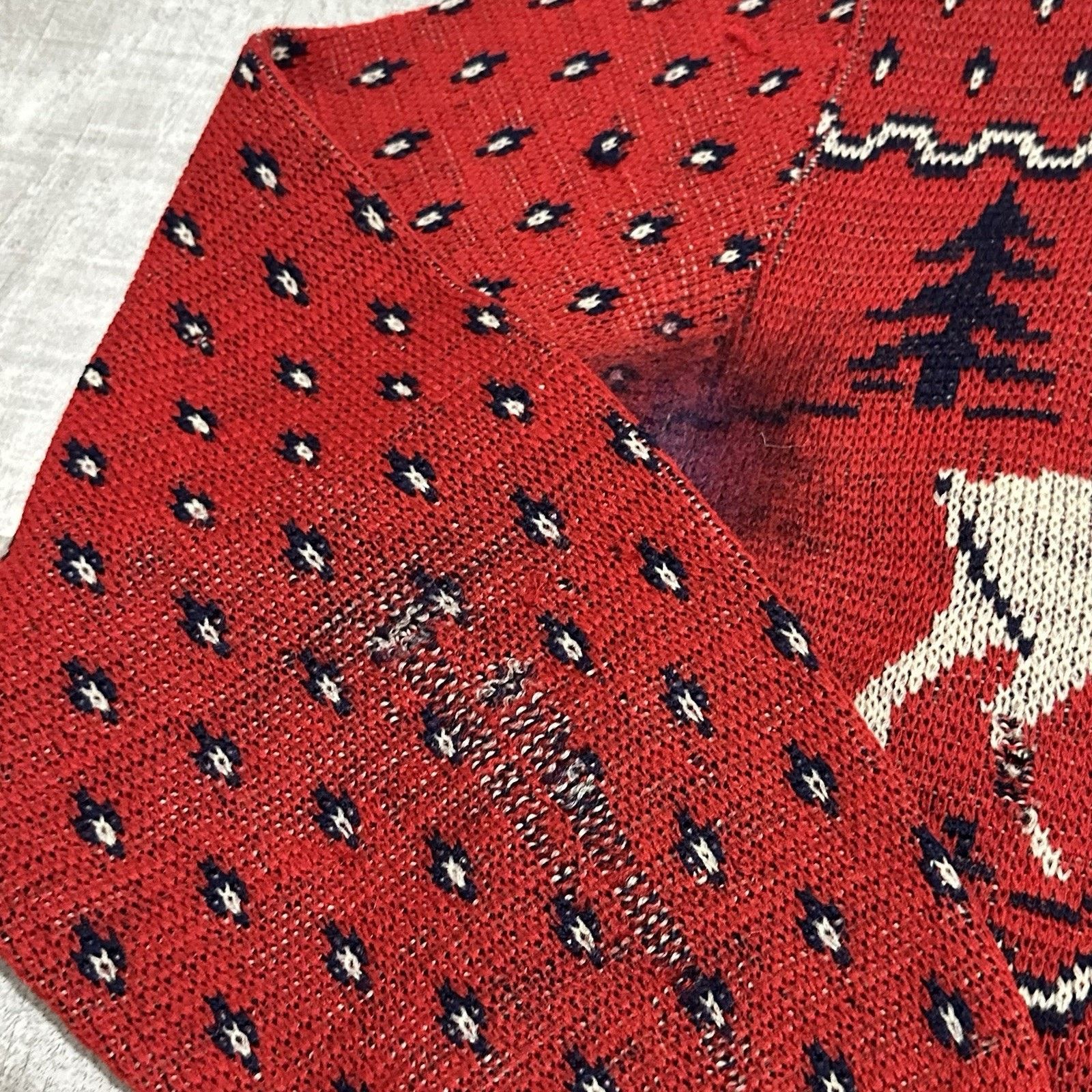 Vintage Archer Rare Vintage 1940s Wool Novelty Sweater Blue Reindeer Size S / US 4 / IT 40 - 3 Thumbnail