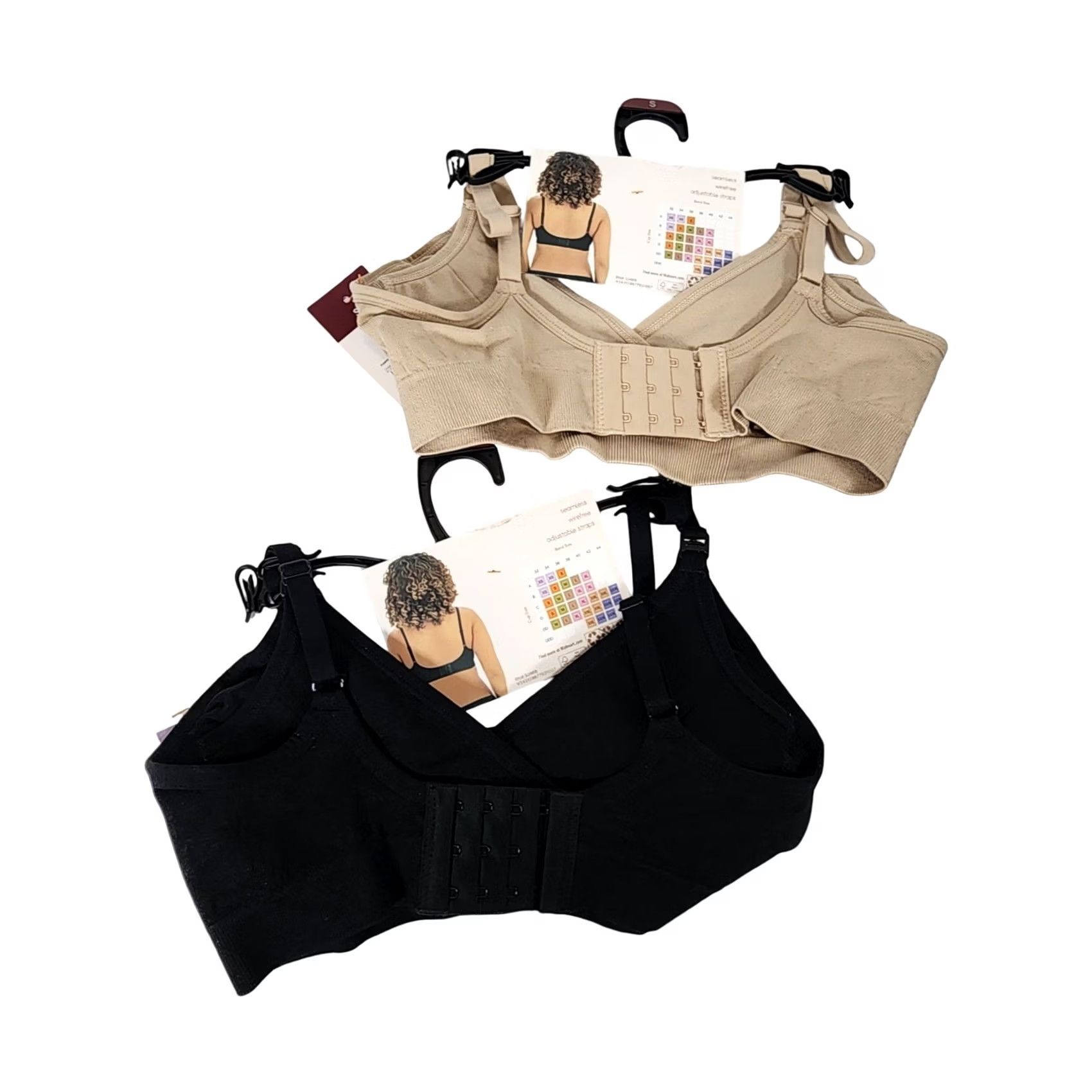 Vintage Joyspun Maternity Nursing & Pumping Bralette 2 Pack Black Beige Small NWT Size ONE SIZE - 4 Thumbnail