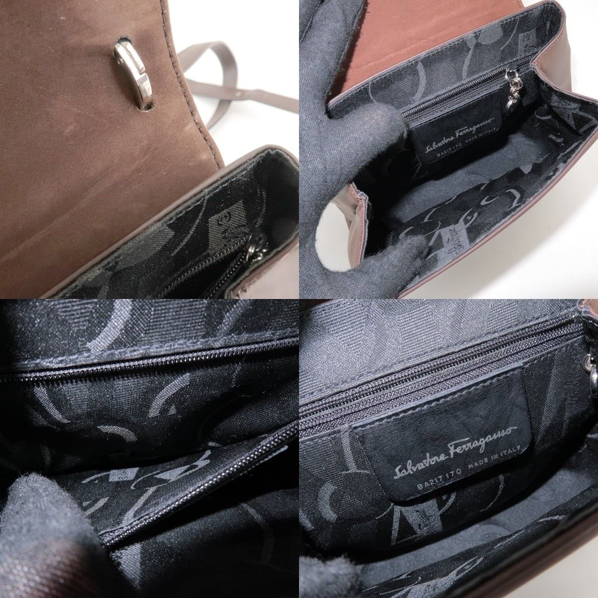 Salvatore Ferragamo Ferragamo Vara Calfskin Crossbody Bag Brown Size ONE SIZE - 7 Thumbnail