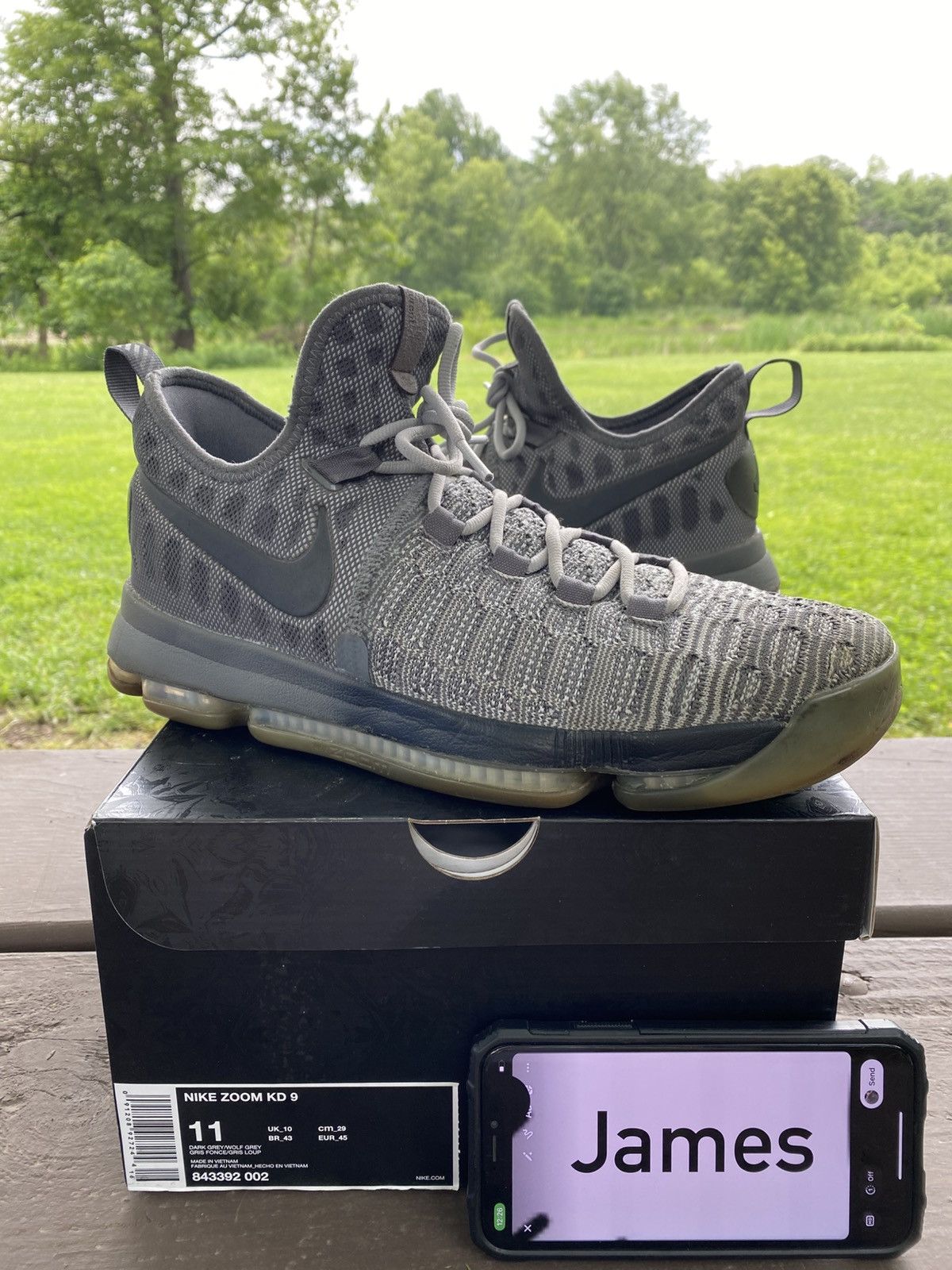 Nike Nike KD 9 Battle Grey 843392002 Size 11 Men Size US 11 / EU 44 - 1 Thumbnail