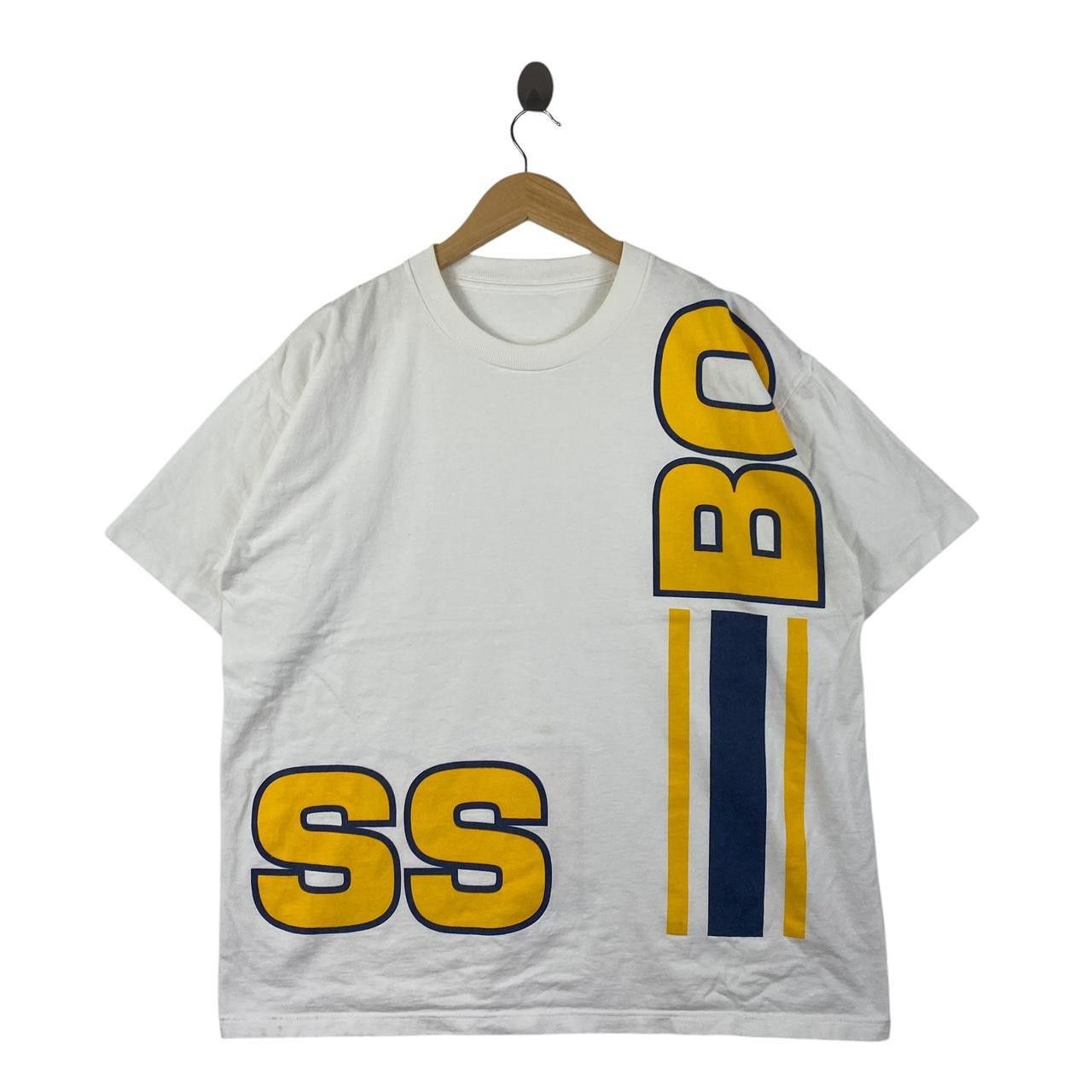 Vintage Vintage 90’ BOSS HUGO Hip Hop Rap Single Stitches Tee Shirt Size US XL / EU 56 / 4 - 1 Thumbnail