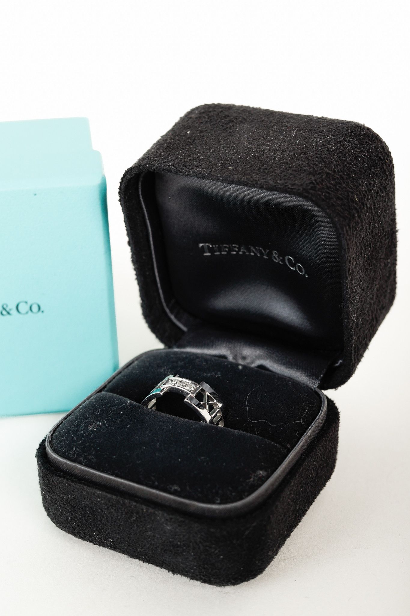 Tiffany & Co. Tiffany & Co. Atlas 18K White Gold & Diamond Roman Time Ring Size ONE SIZE - 7 Thumbnail