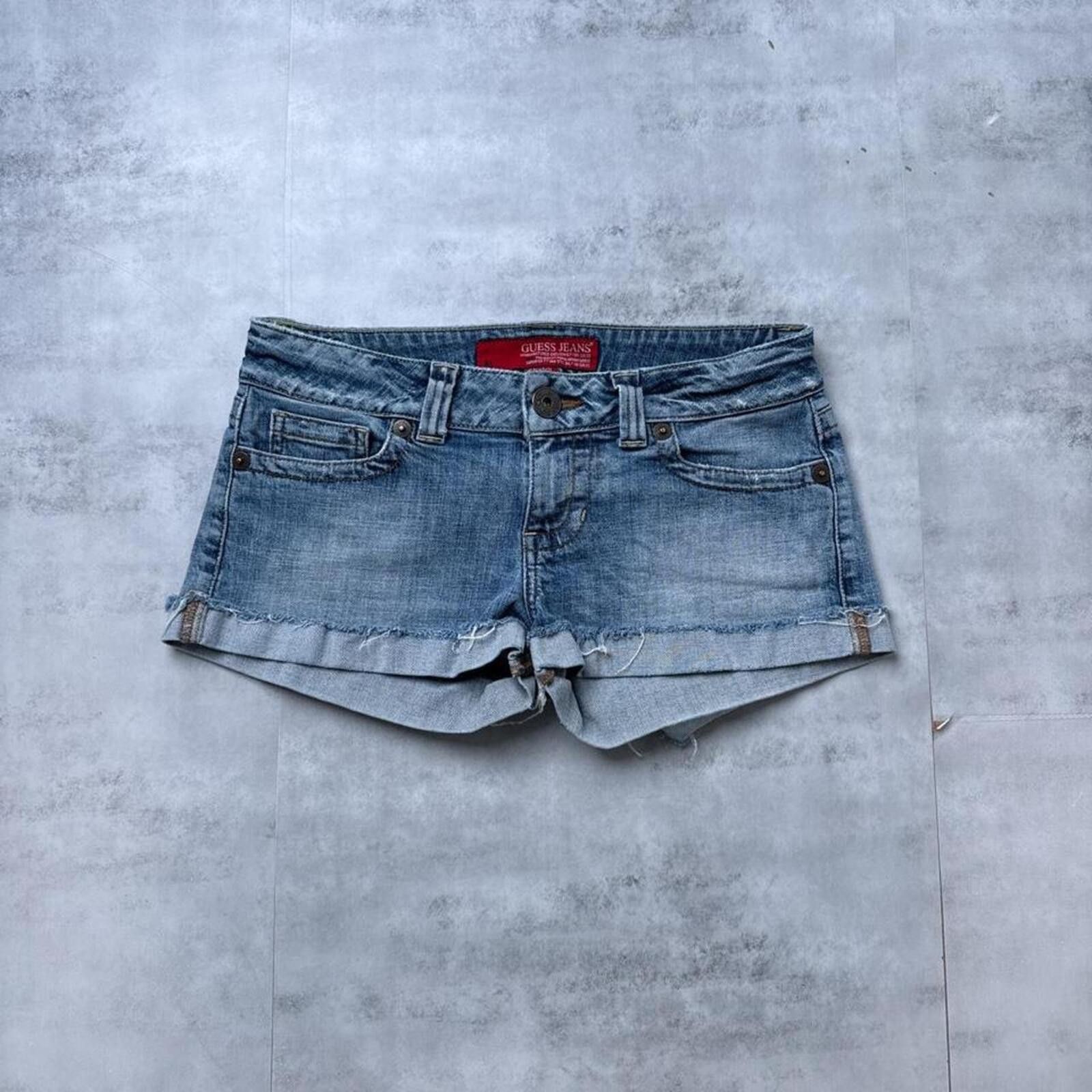 Guess Y2K Guess Denim Blue 00s Mini Shorts Size 30" / US 8 / IT 44 - 1 Thumbnail