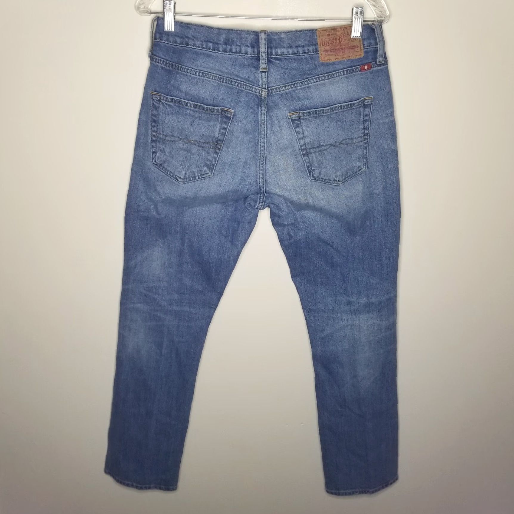 Lucky Brand LUCKY BRAND 410 Men's Slim Athletic Distressed Blue Jeans 31x32 Size US 31 - 4 Thumbnail