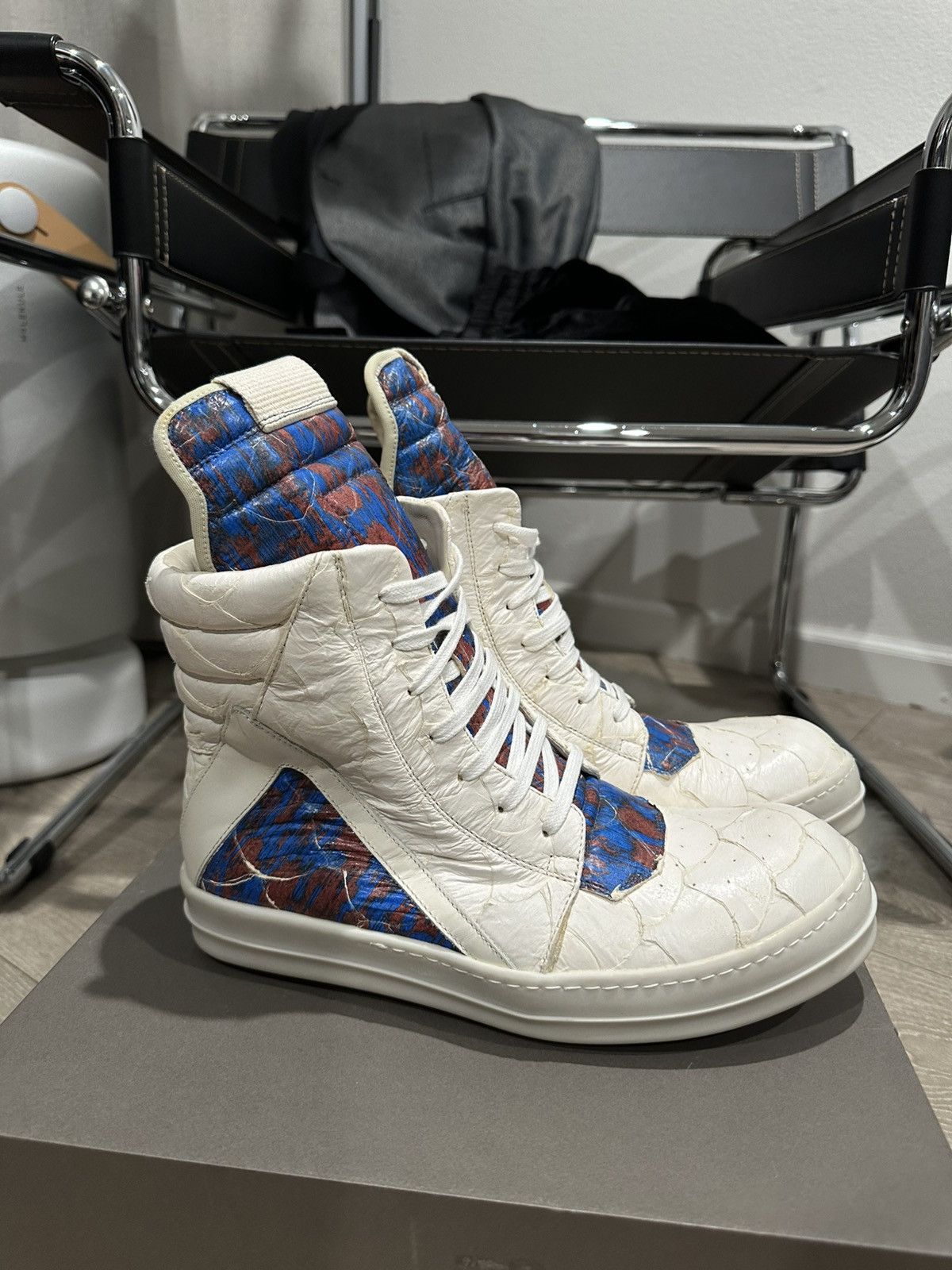 Rick Owens Grail Rust/Nublu Pirarucu Geobasket Sneakers 42 Size US 9.5 / EU 42-43 - 4 Thumbnail