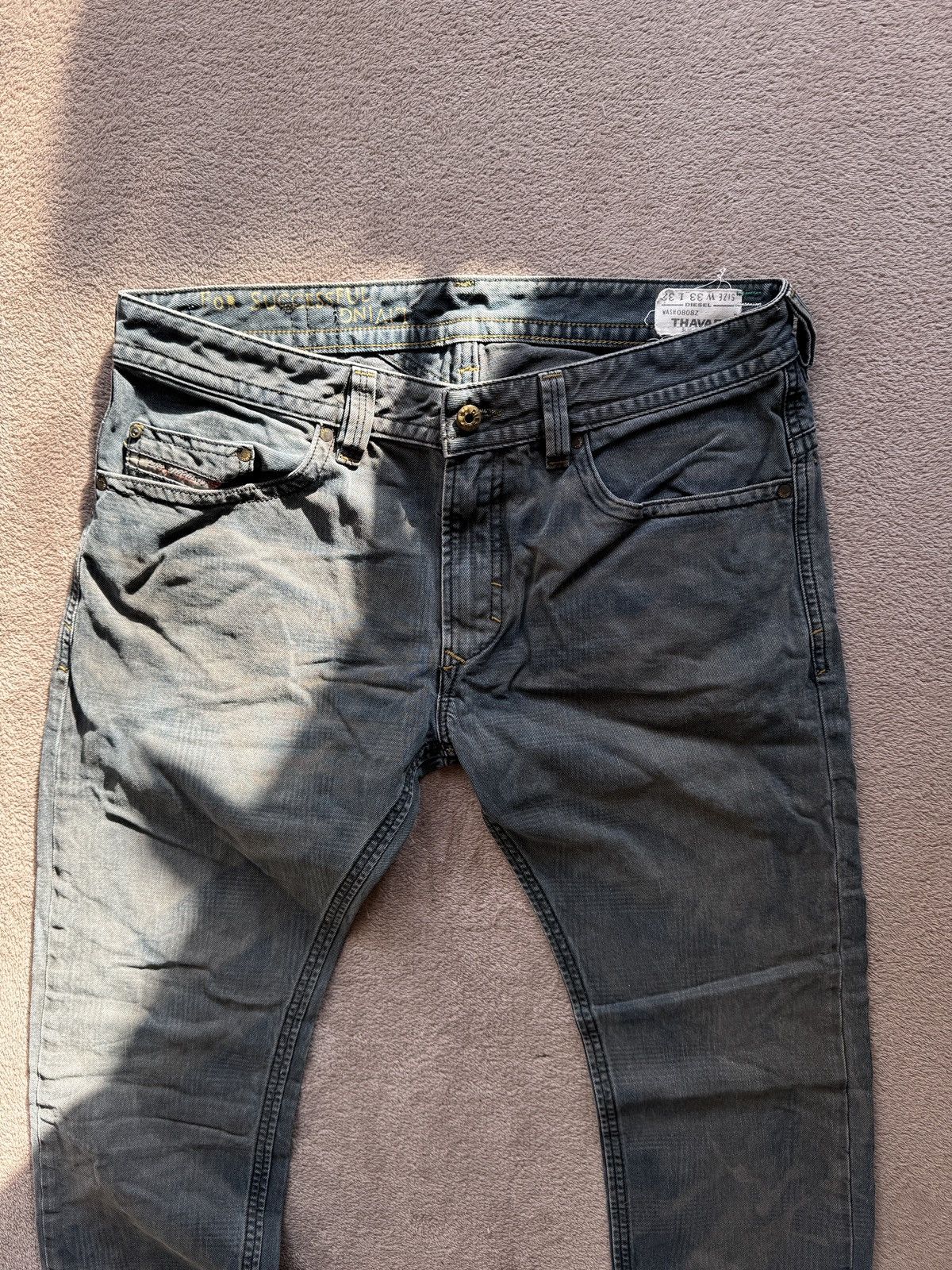 Le Grande Bleu (L.G.B.) Helmut Lang Style Sick Diesel Thavar Dirty Y2K Mudwash Jeans Size US 32 / EU 48 - 3 Thumbnail