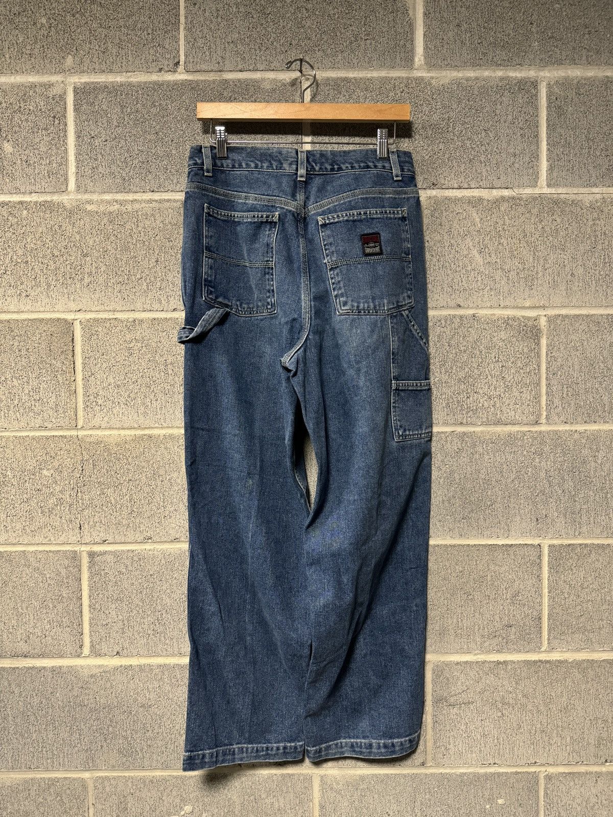 image of Jnco x Vintage Y2K Baggy Denim Structure Carpenter Skate Jeans 30 in Blue, Men's