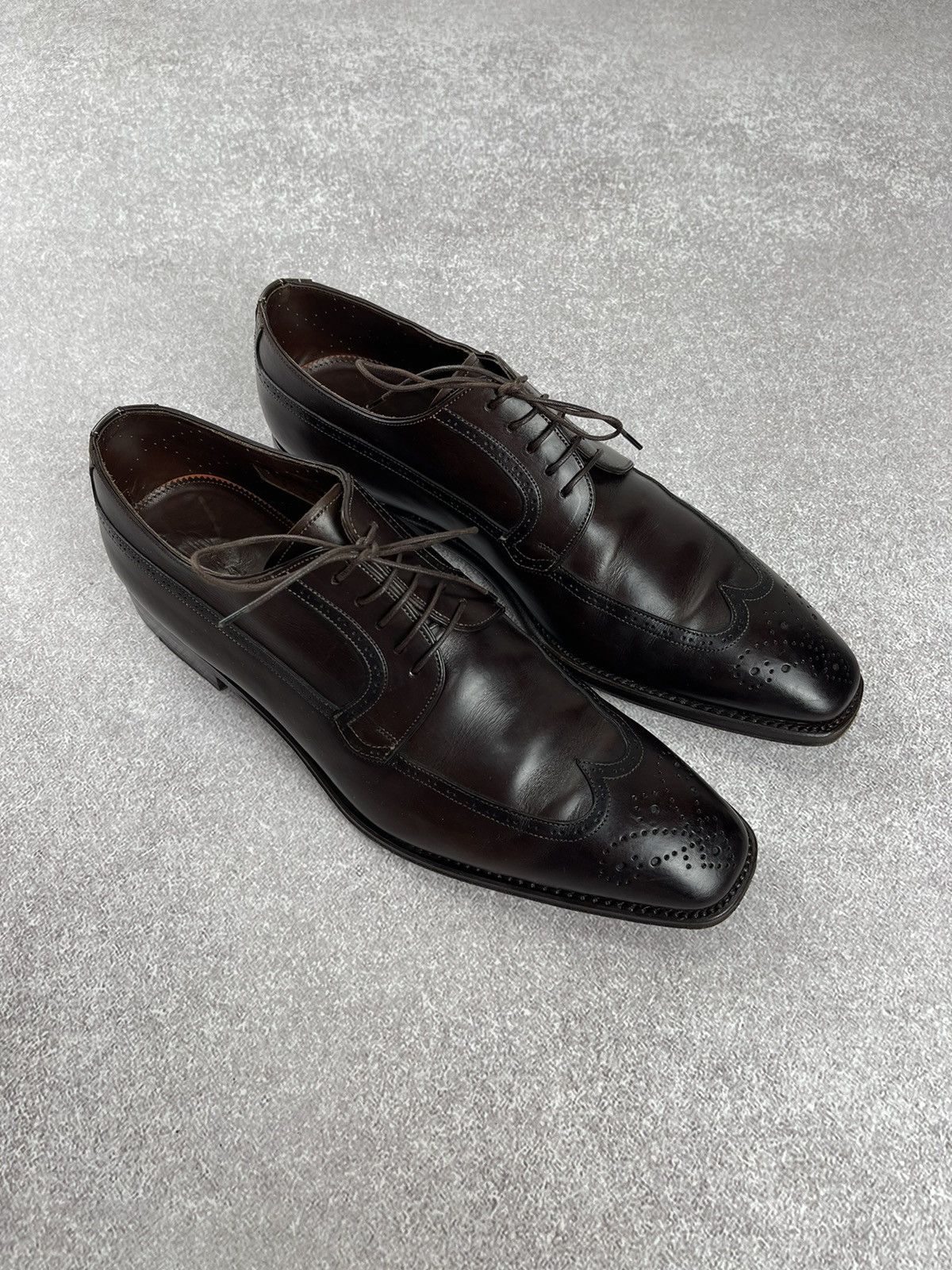 Santoni Santoni Brogue Brown Leather Men’s Shoes Size US 9.5 Size US 9.5 / EU 42-43 - 5 Thumbnail