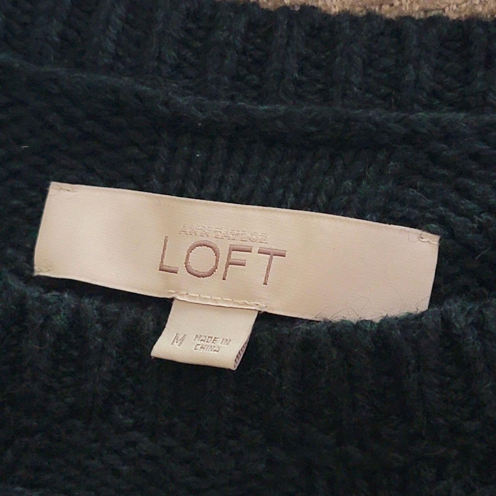 Loft LOFT Camel Hair Sage Green Cable Knit Sweater - M Size M / US 6-8 / IT 42-44 - 7 Thumbnail