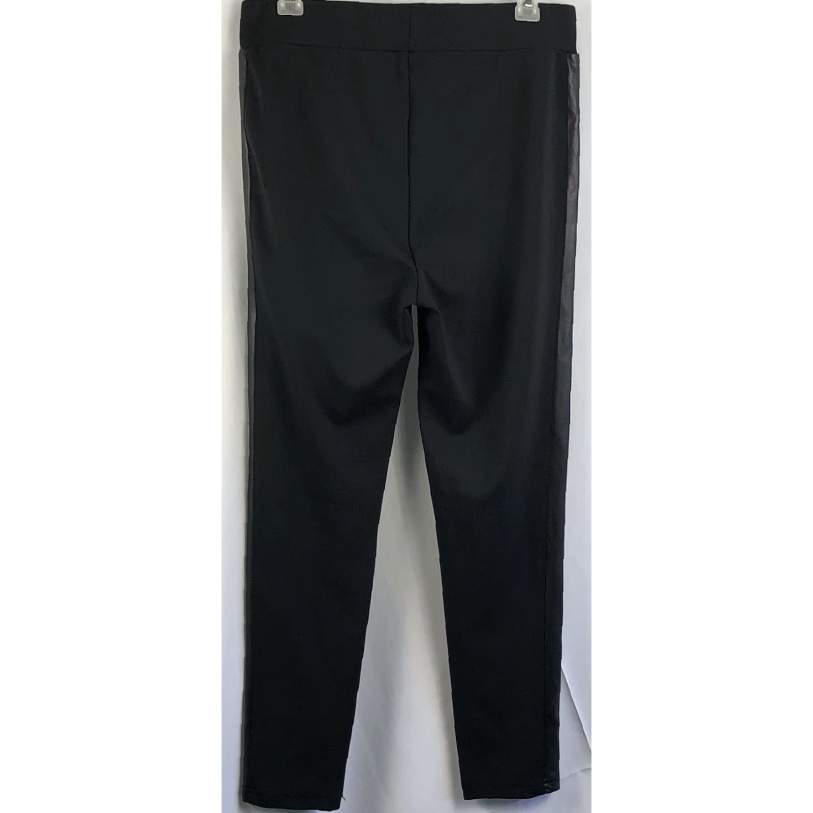 Vintage Tinseltown Pants NWT XL Cropped Ponte Knit 30"W 26" Inseam Black Faux Leather Trim Size 40" / US 18 - 2 Thumbnail