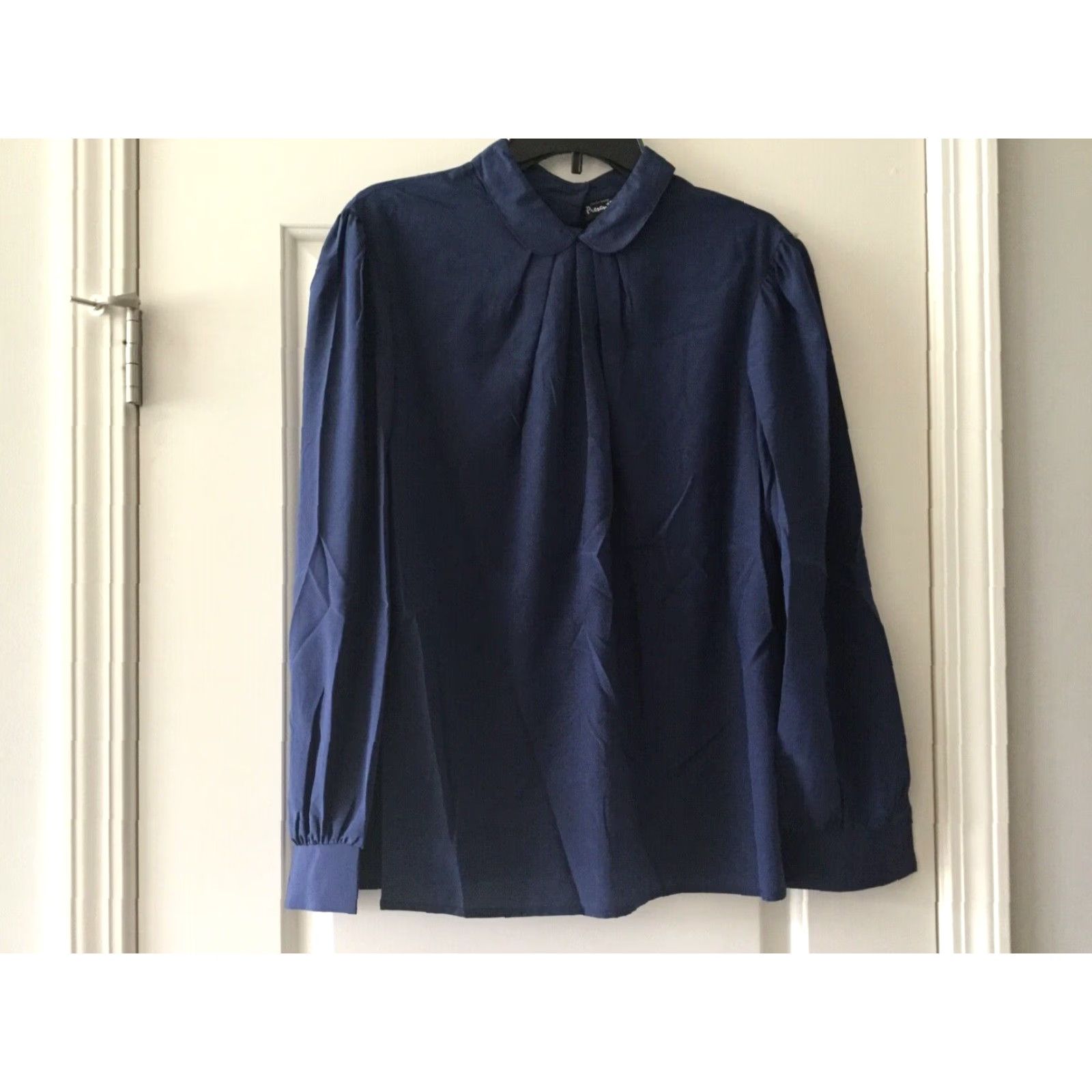 Vintage PRESENT TENSE Womens Vintage Shirt Blouse Size 18 Solid Blue Size XXL / US 16-18 / IT 52-54 - 2 Thumbnail