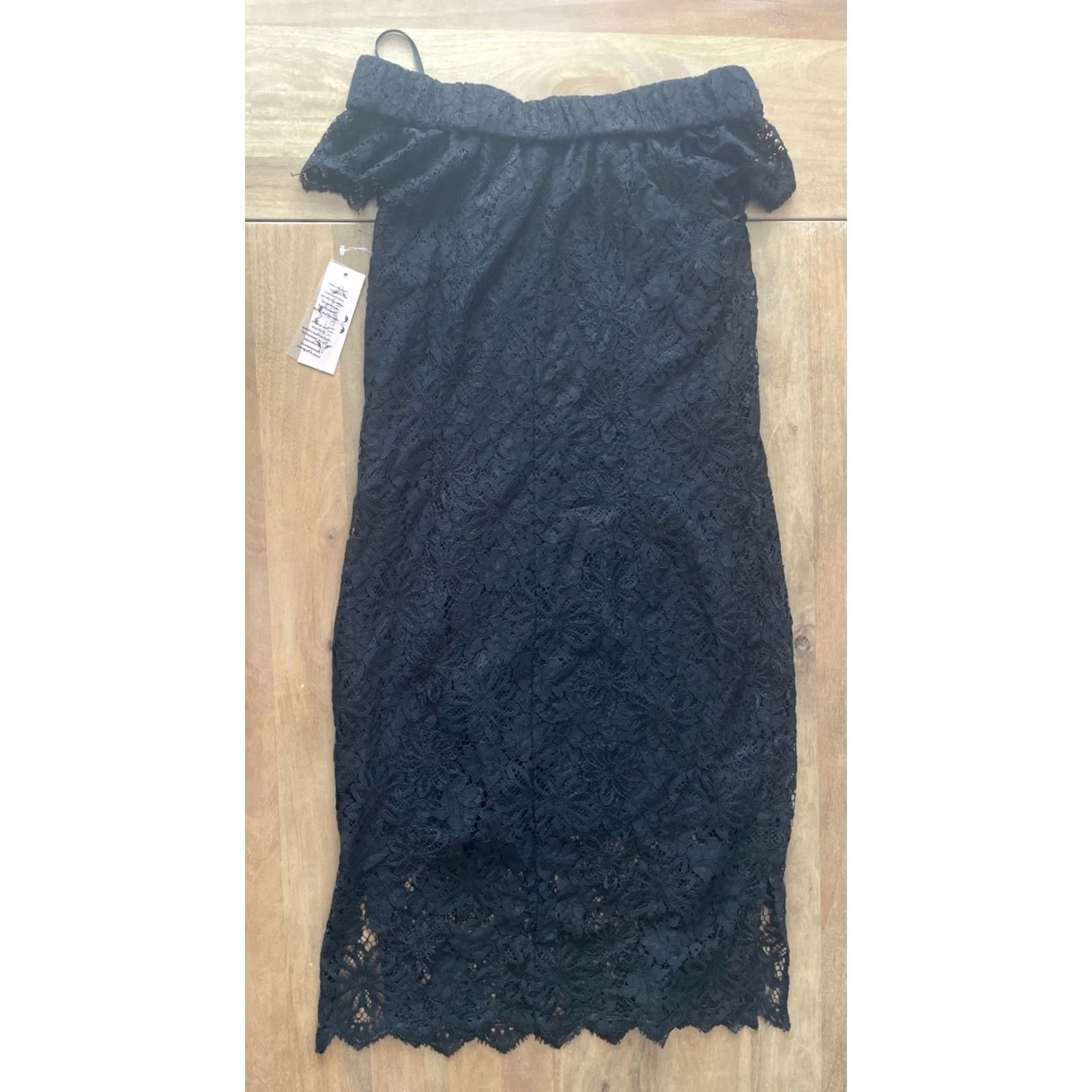 Nanette Lepore Nanette Lepore Off the Shoulder Lace Midi Dress Womens Size 6 Cocktail Party NWT Size M / US 6-8 / IT 42-44 - 2 Thumbnail