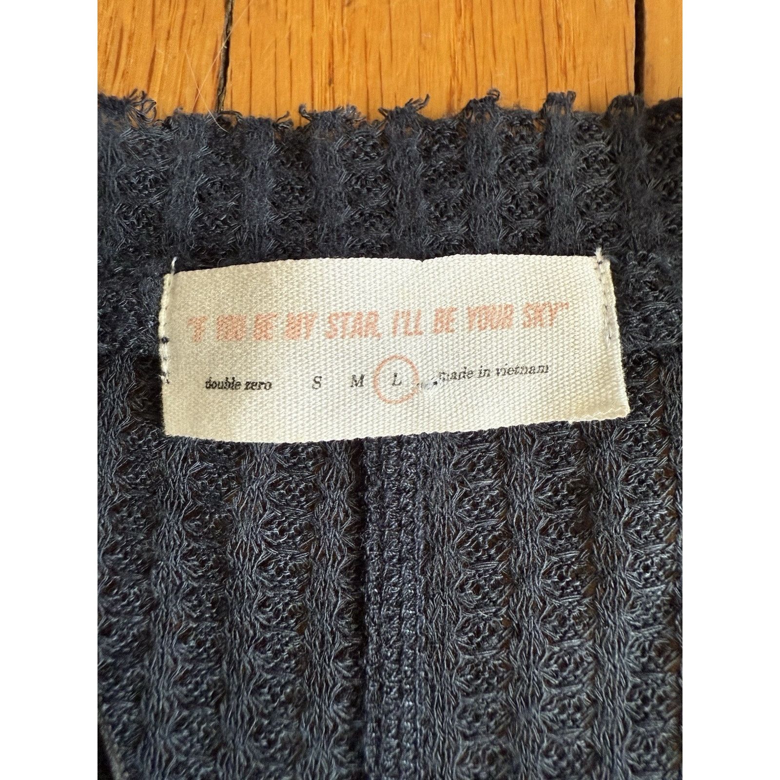 Other Women's Blouse Large Navy Waffle Knit Blouse EUC Size L / US 10 / IT 46 - 2 Thumbnail