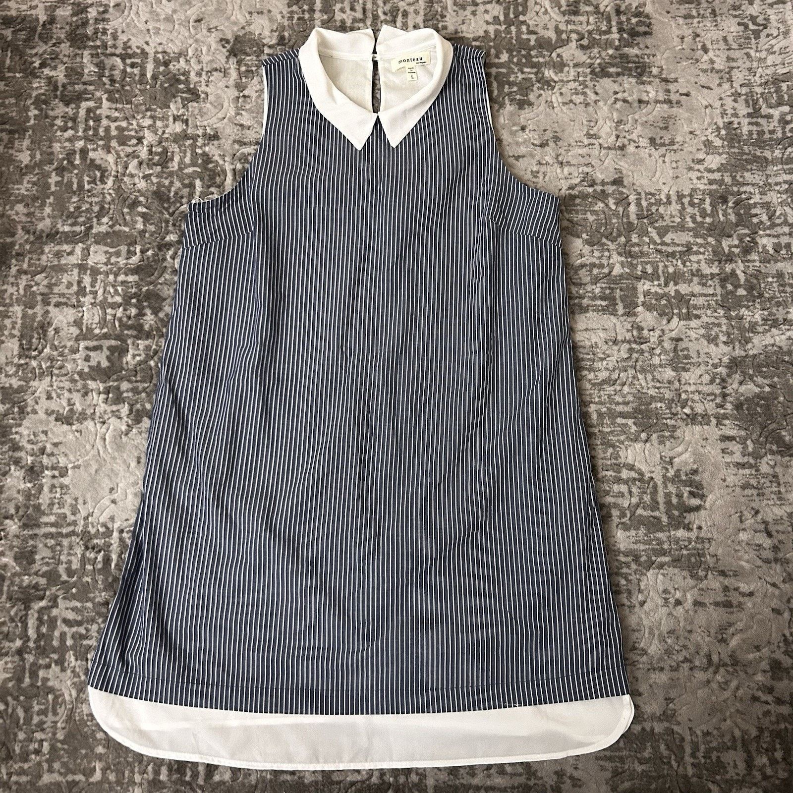 Other Monteau Los Angeles Women's White and Blue Dress Size Large Size L / US 10 / IT 46 - 3 Thumbnail