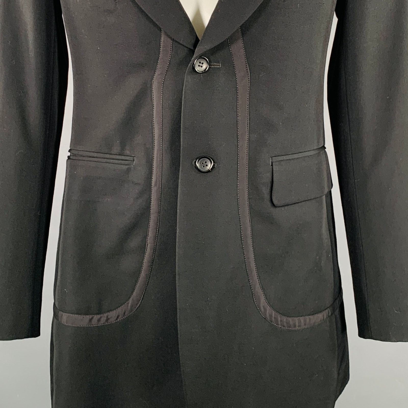 Comme des Garcons Homme Plus PLUS 2022 Size S Black Wool Notch Lapel Jacket Size US S / EU 44-46 / 1 - 3 Thumbnail