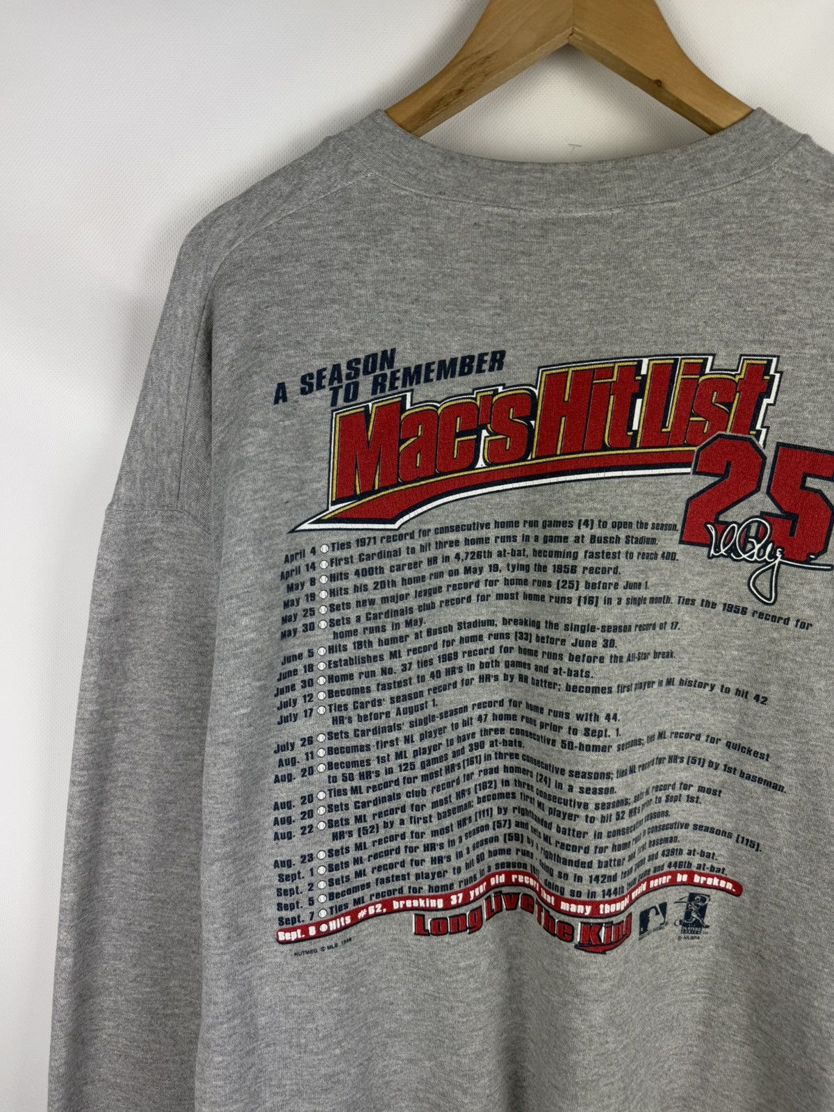 Lee × MLB × Vintage St Louis Cardinals Mark McGwire Home Run King 98 Sweatshirt Size US XL / EU 56 / 4 - 17 Thumbnail