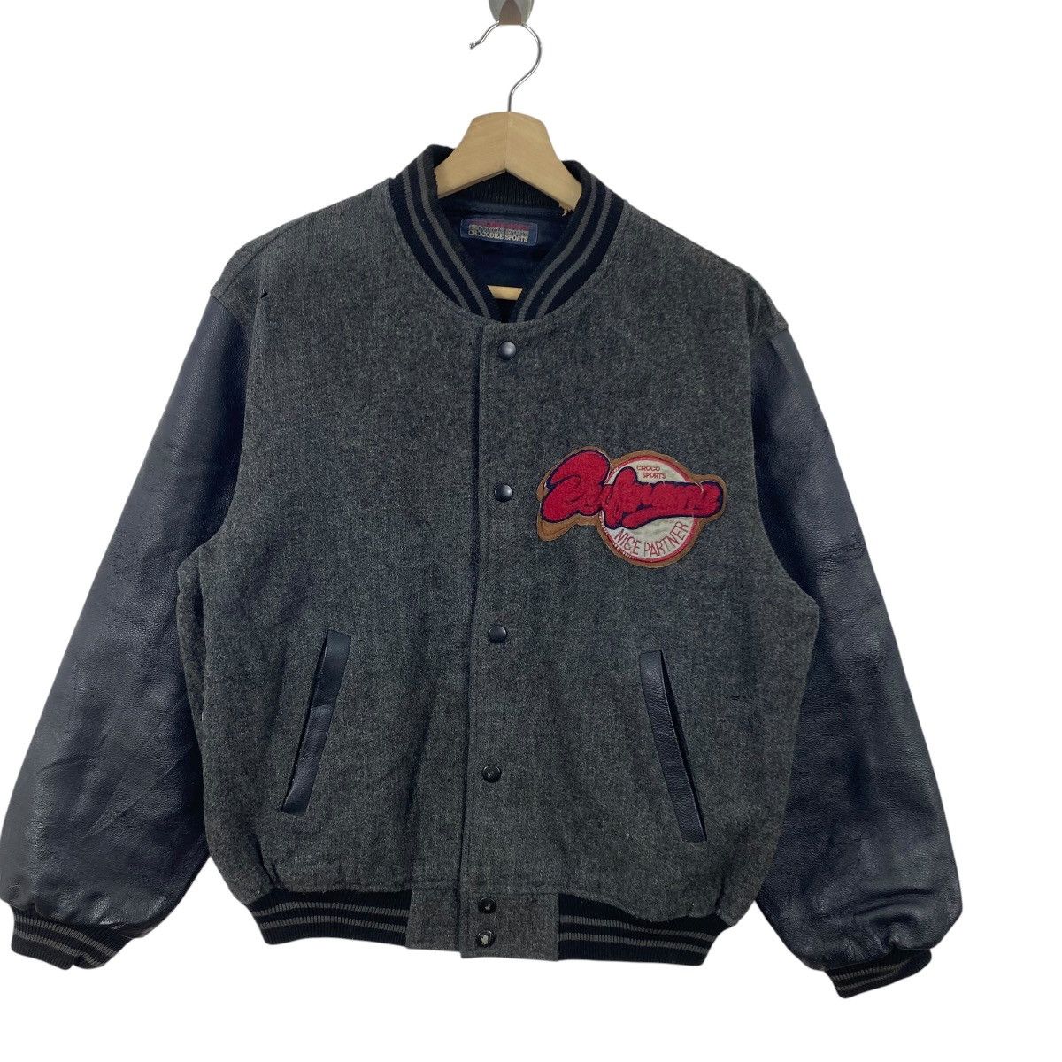 Vintage Vintage CROCODILE SPORTS Leather Varsity Bomber Jacket Size US M / EU 48-50 / 2 - 4 Thumbnail