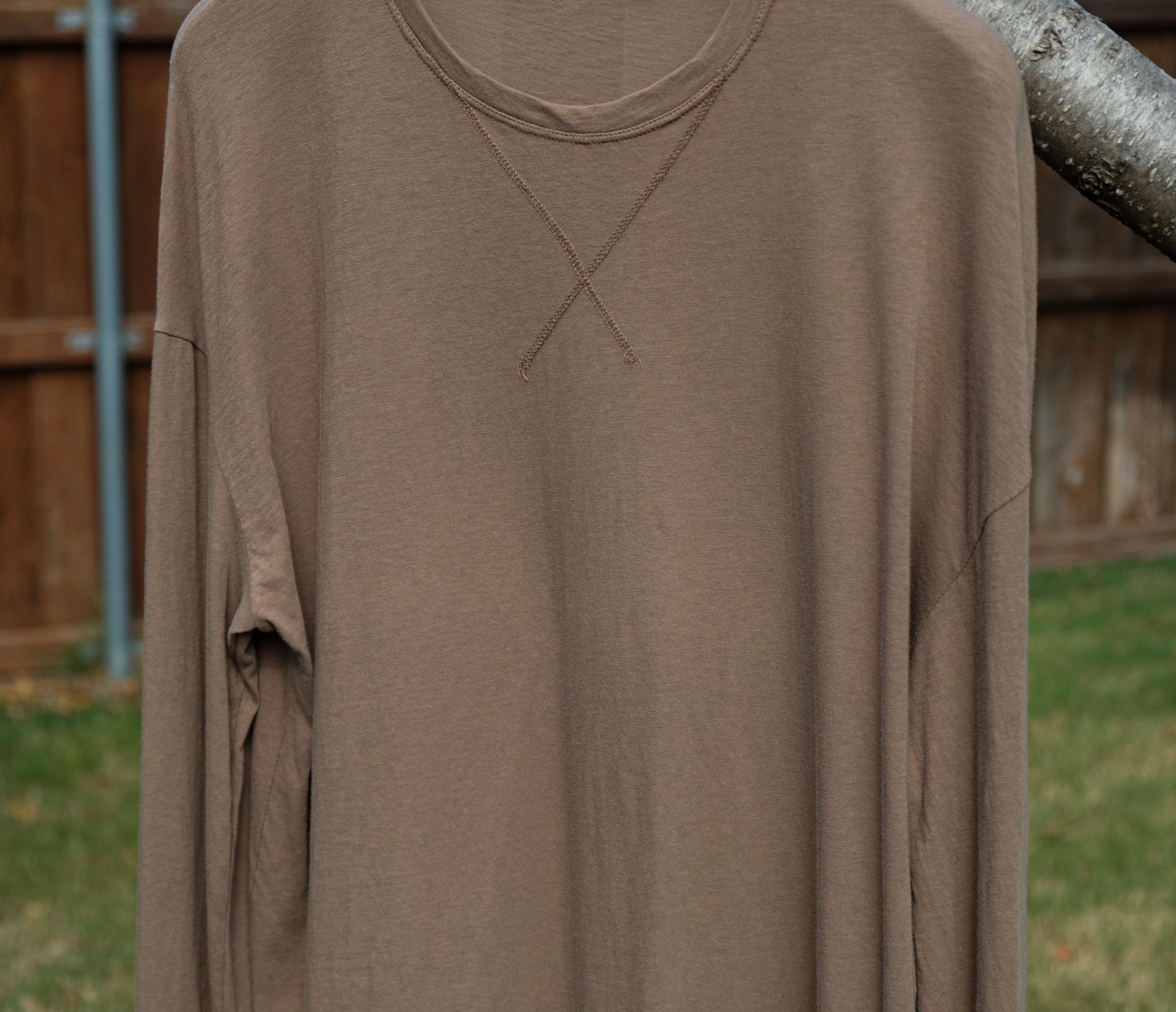 Isabel Benenato SS17 light brown cotton long sleeve shirt with thumbholes, L Size US M / EU 48-50 / 2 - 2 Thumbnail
