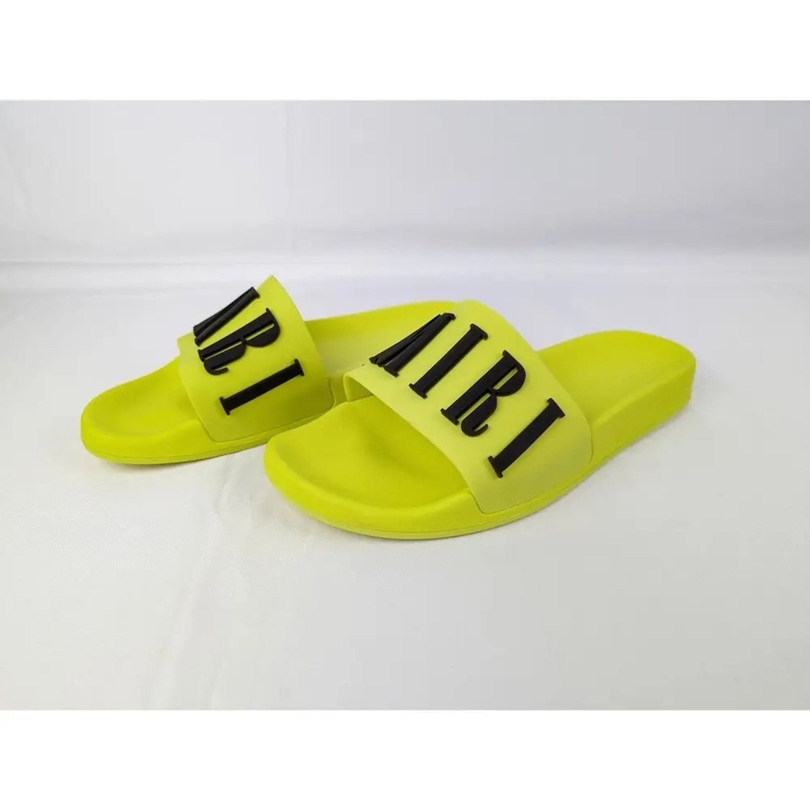 Amiri o1rshd1 Logo Pool Slide in Yellow/Black Size US 14 / EU 47 - 9 Thumbnail