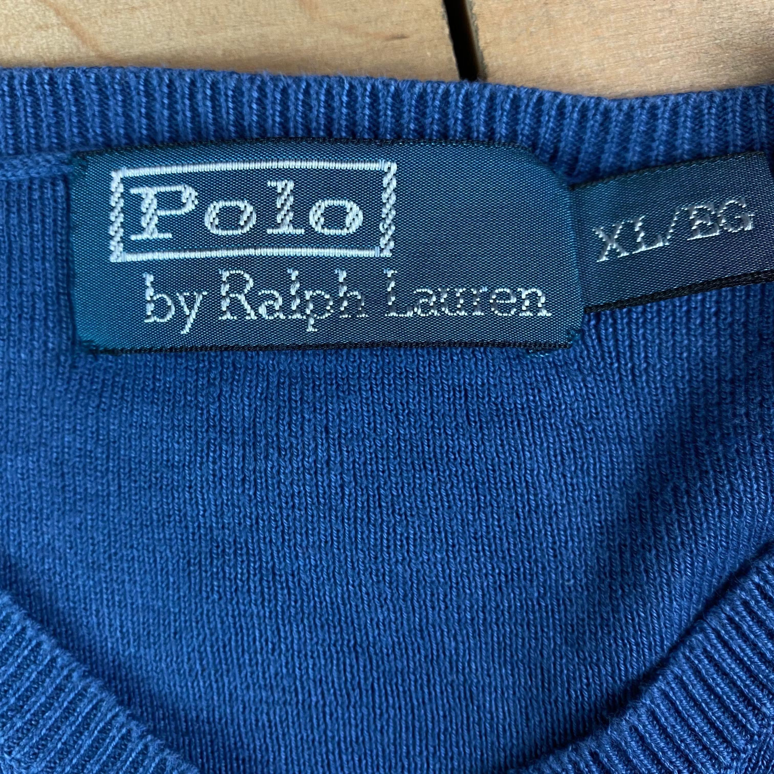 Polo Ralph Lauren × Ralph Lauren × Vintage Mens Jumper V Neck Polo Ralph Lauren Vintage Size XL Size US XL / EU 56 / 4 - 4 Thumbnail