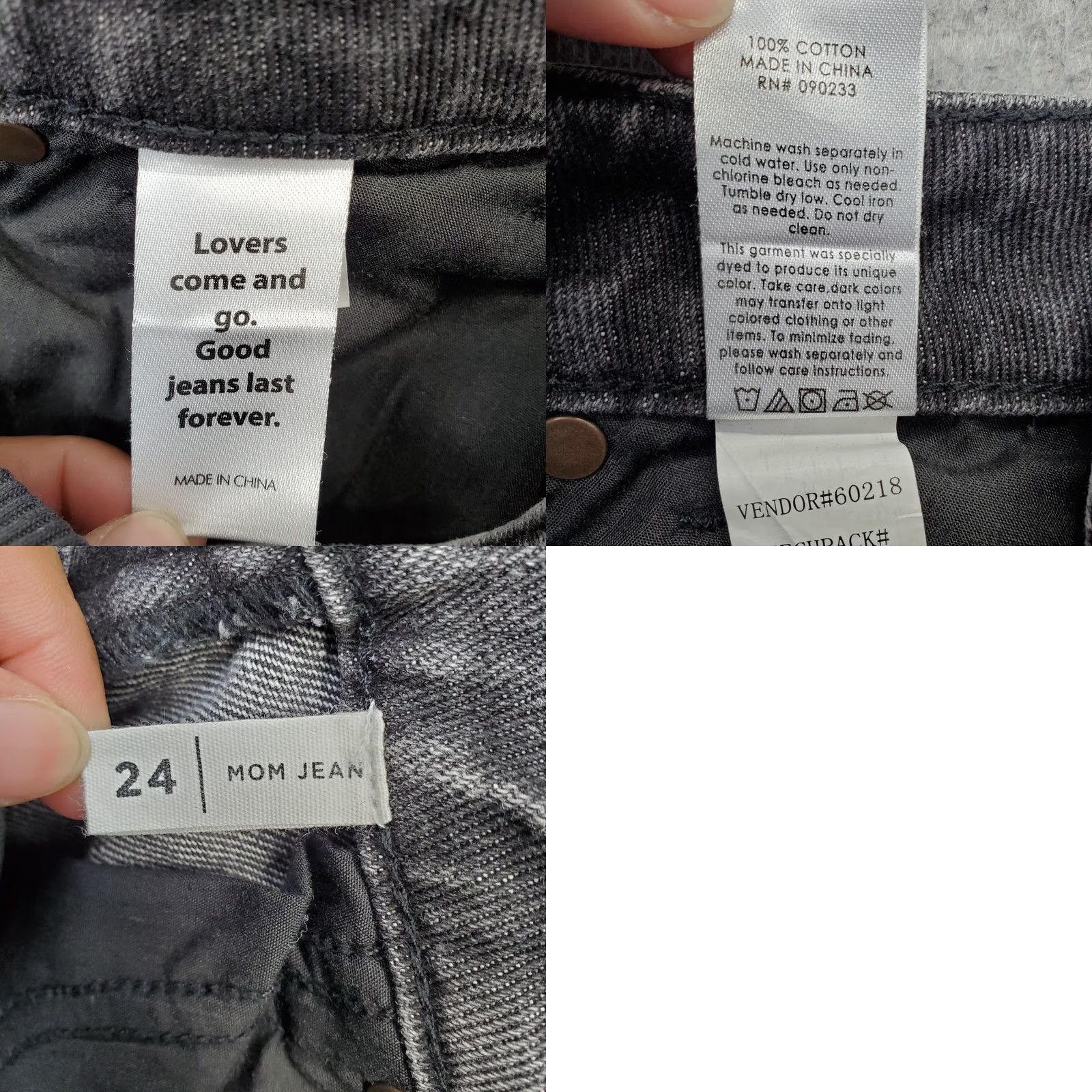 Pacsun PacSun Womens Jeans 24 Black Denim 5-Pocket Dark Wash Regular Straight Leg Size 42" / US 20 - 8 Thumbnail