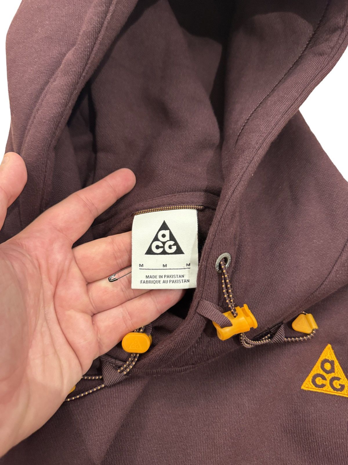 Nike 🔥Nike ACG Pullover Fleece Hoodie Deep Burgundy & Clay Orange Size US M / EU 48-50 / 2 - 10 Thumbnail