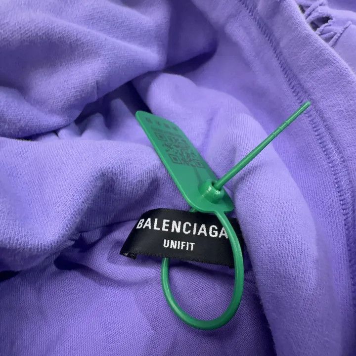 Other Balenciaga SS22 Purple Distressed Logo Hoodie 0079-2507 Size US S / EU 44-46 / 1 - 2 Thumbnail