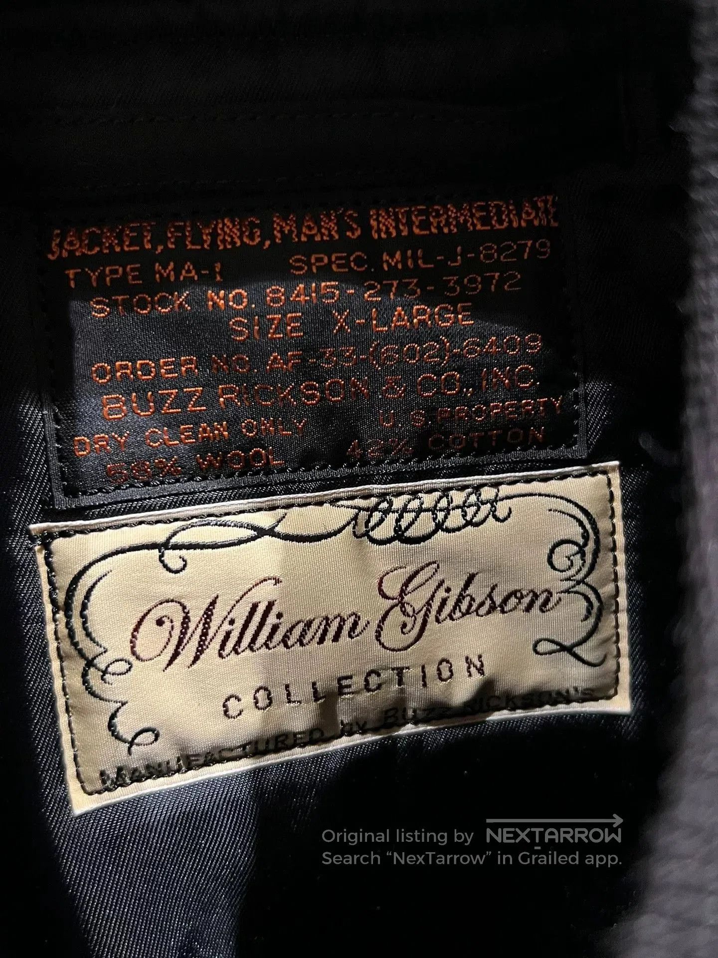 Buzz Rickson's Buzz Rickson's MA-1 Flight Jacket. Size US XL / EU 56 / 4 - 2 Thumbnail