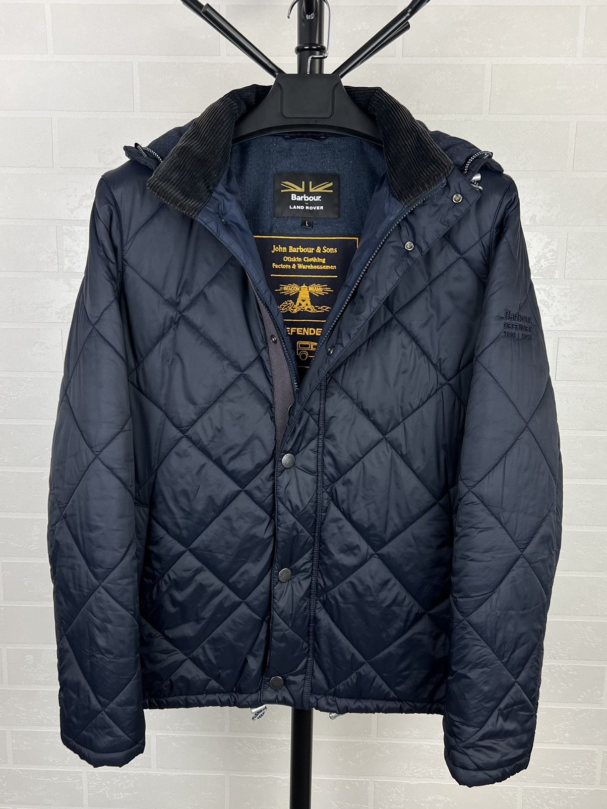 Barbour BARBOUR x LAND ROVER Jacket DEFENDER Hand Logo Blue Men’s | Grailed