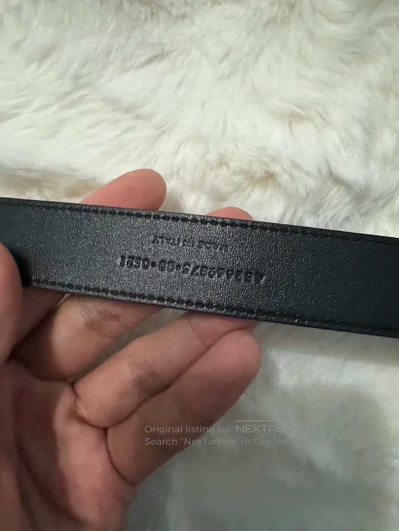 Saint Laurent Paris Saint Laurent Paris Ring buckle embossed show style belt, Size ONE SIZE - 5 Thumbnail