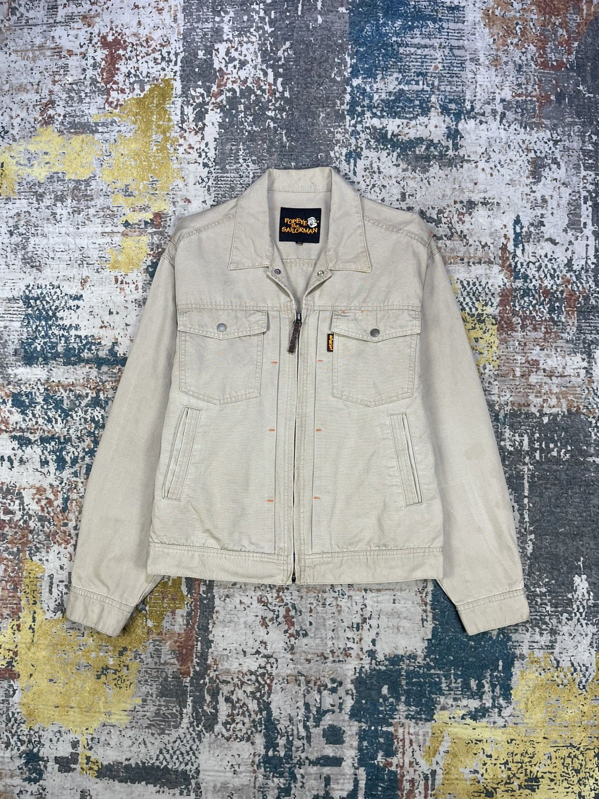 Japanese Brand Vtg Popeye The Sailorman Denim Work Jacket Size US L / EU 52-54 / 3 - 1 Thumbnail