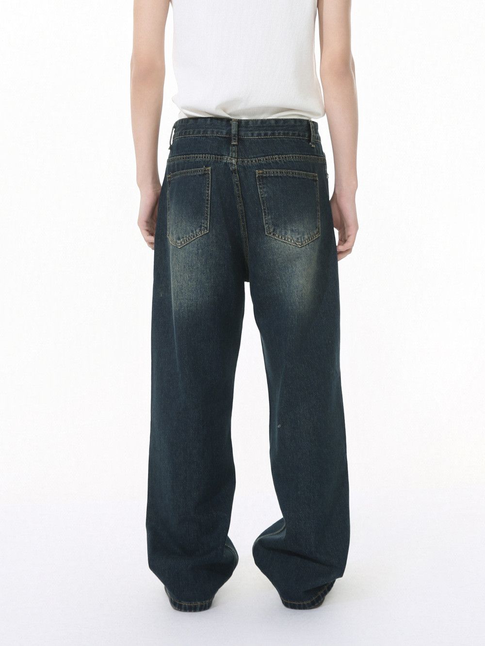 Japanese Brand × Vintage Men's ripped loose straight jeans Size US 34 / EU 50 - 5 Thumbnail