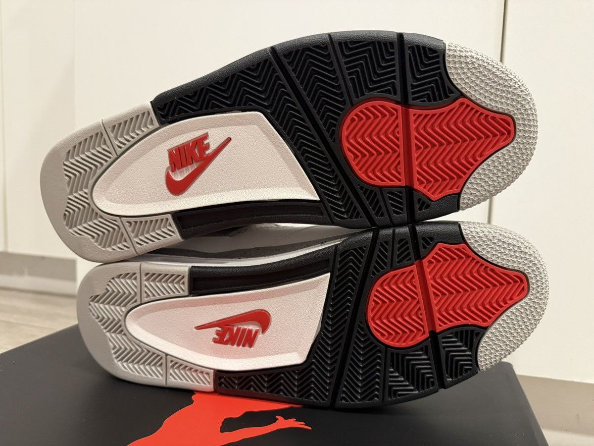 Jordan Brand Air Jordan 4 Retro White Cement Fire Red Tech Grey Black 12 Size US 12 / EU 45 - 8 Thumbnail