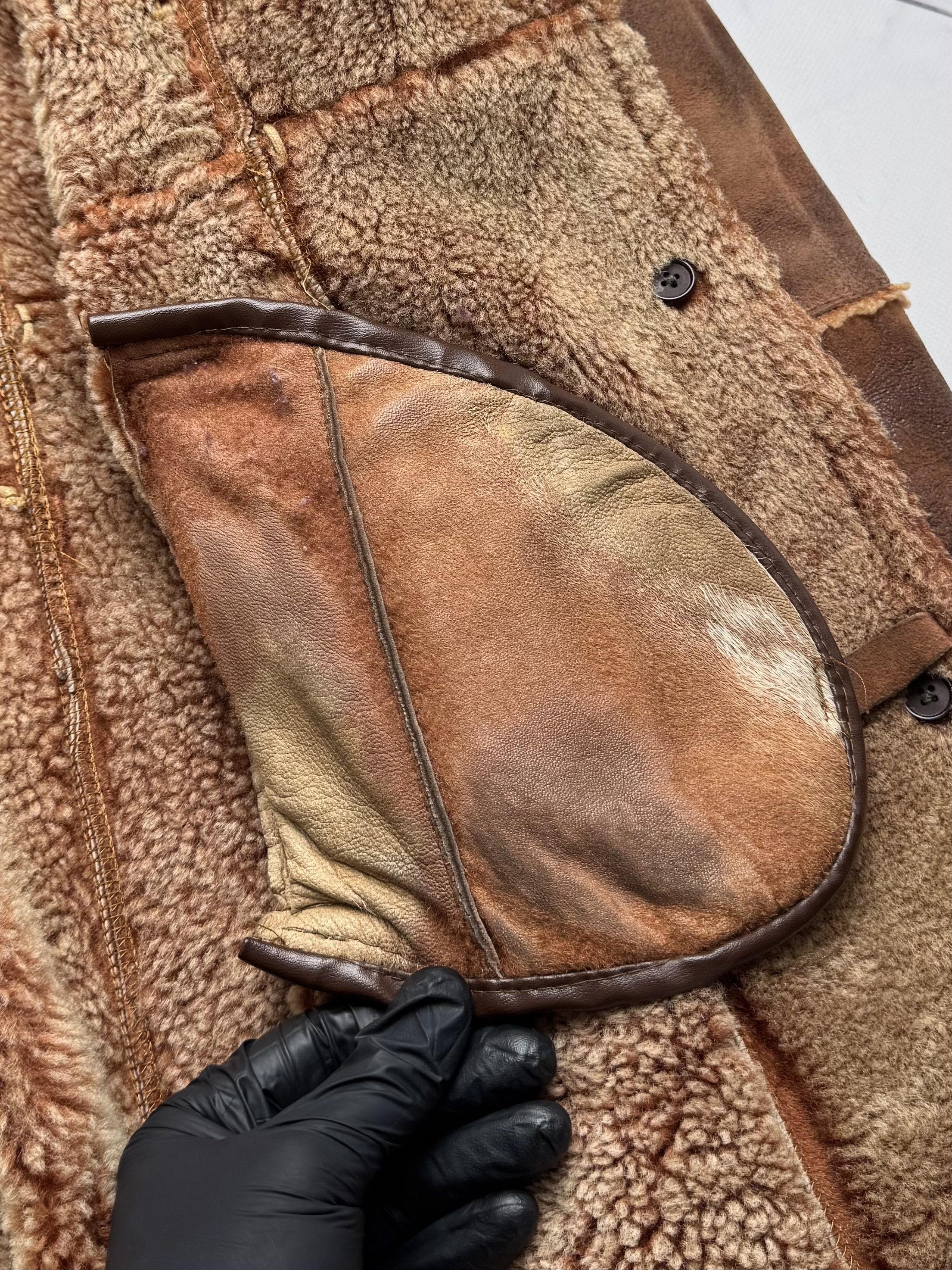 Vintage Vintage Real Sheepskin Hooded Coat (B550) Size L / US 10 / IT 46 - 11 Thumbnail