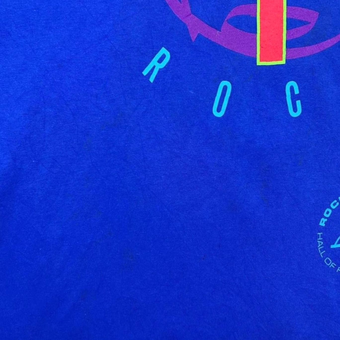 Vintage VINTAGE Cronies Rock And Roll Hall Of Fame "Built 4 Rock" T-Shirt XL Blue Mens Shirt Size US XL / EU 56 / 4 - 6 Thumbnail