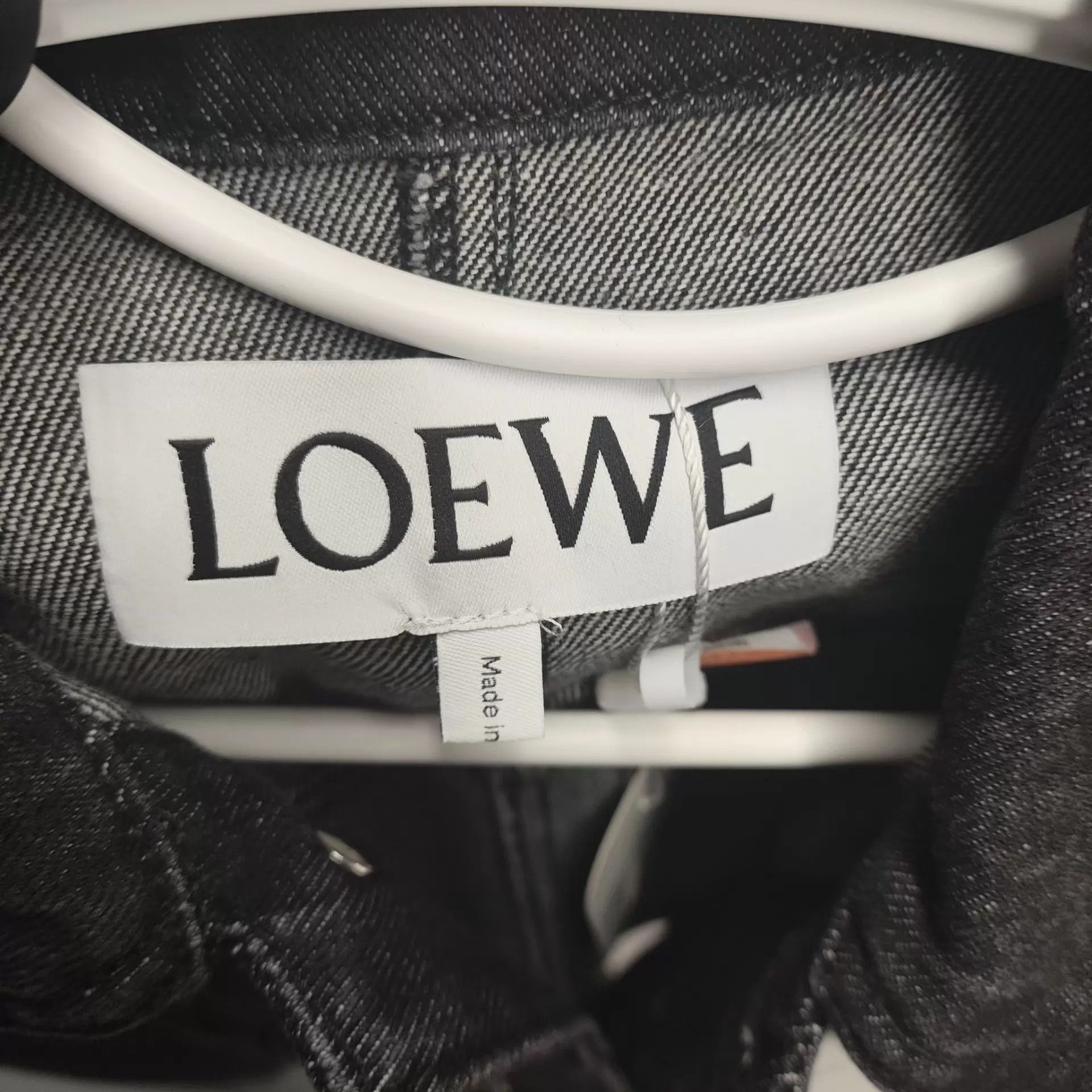 Loewe LOEWE Leather Patch Logo Denim Jacket Black 42 Size US XS / EU 42 / 0 - 3 Thumbnail