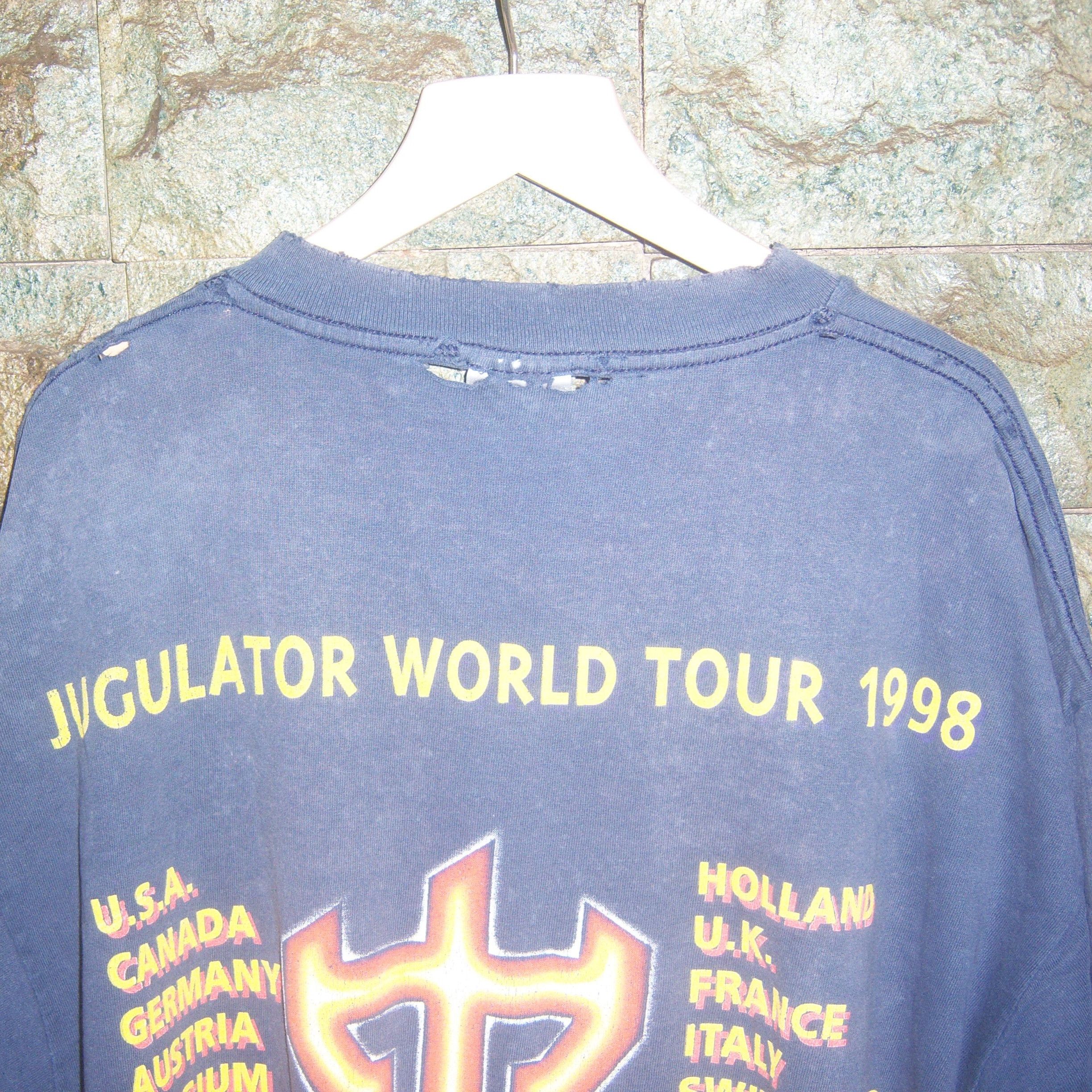 Band Tees × Tultex × Vintage 1998 Judas Priest Jugulator World Tour Distressed Size US XL / EU 56 / 4 - 13 Thumbnail