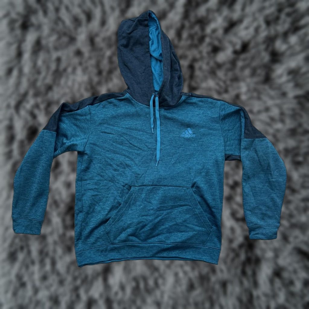 Adidas Adidas Hoodie Mens Large Blue Pullover Sweatshirt Kangaroo Pocket Athletic BQ8736 Size US L / EU 52-54 / 3 - 1 Thumbnail