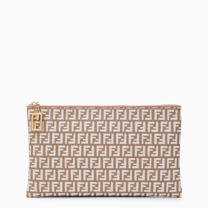 Fendi Fendi Natural White Raffia Clutch 