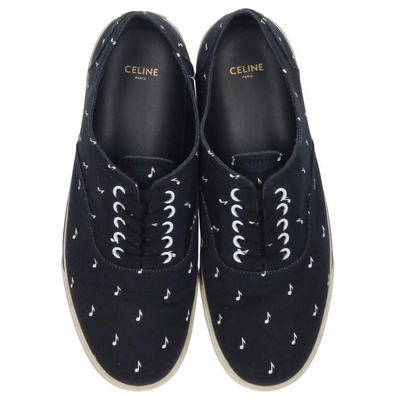 image of Celine By Hedi Slimane Musical Note Canvas Sneakers in Navy, Men's (Size 9)