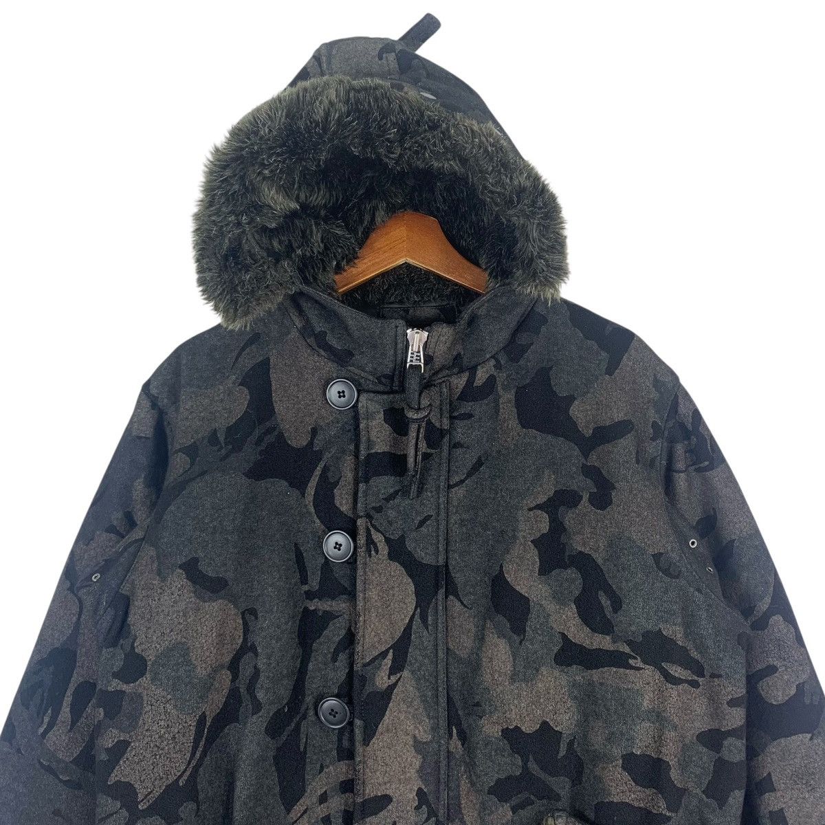 Japanese Brand Vintage Hiromichi Nakano Heavy Jacket with Fur Hoodie Size US M / EU 48-50 / 2 - 2 Thumbnail